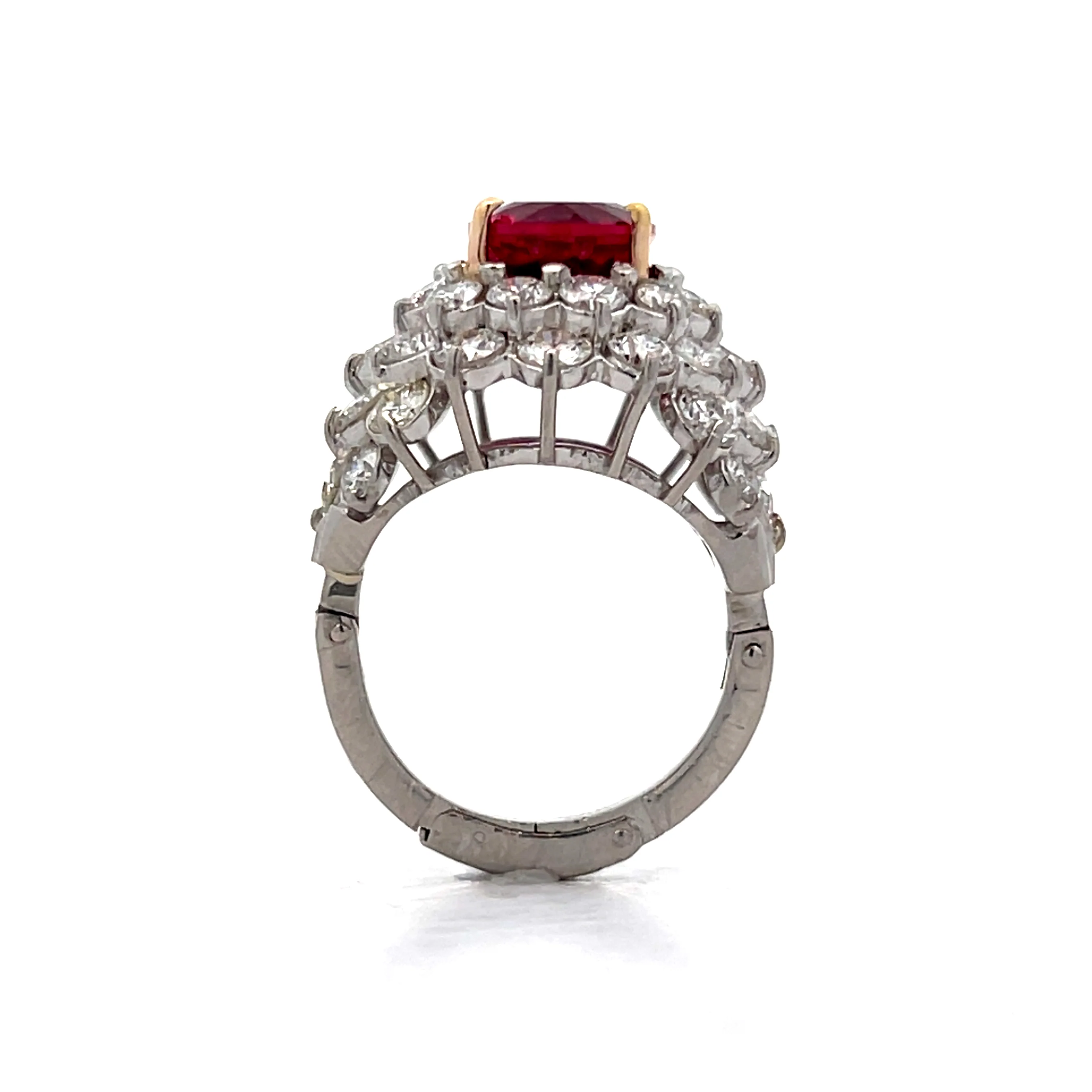 3.01 Pink Tourmaline & Diamond Ring in Platinum - Image 4