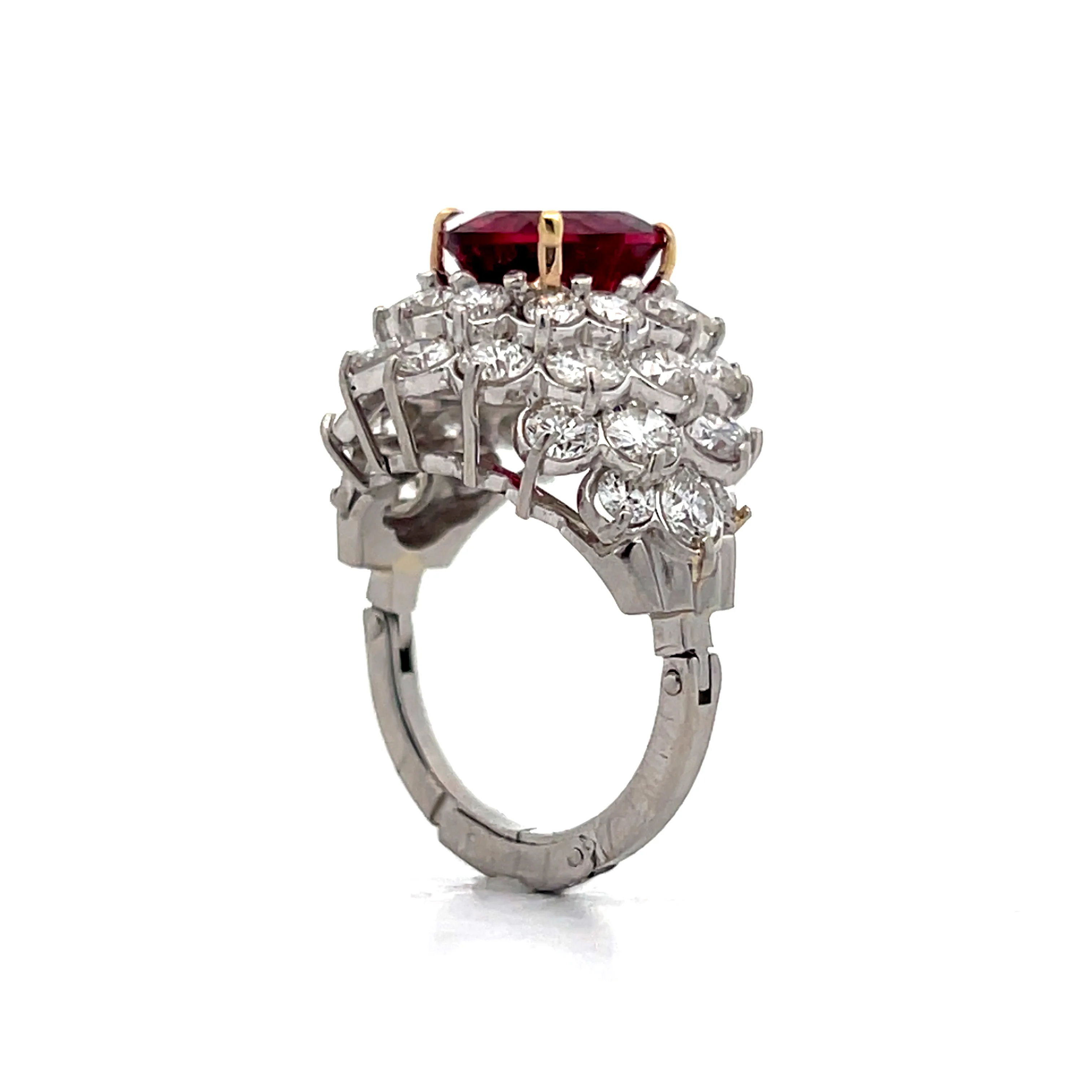 3.01 Pink Tourmaline & Diamond Ring in Platinum - Image 5
