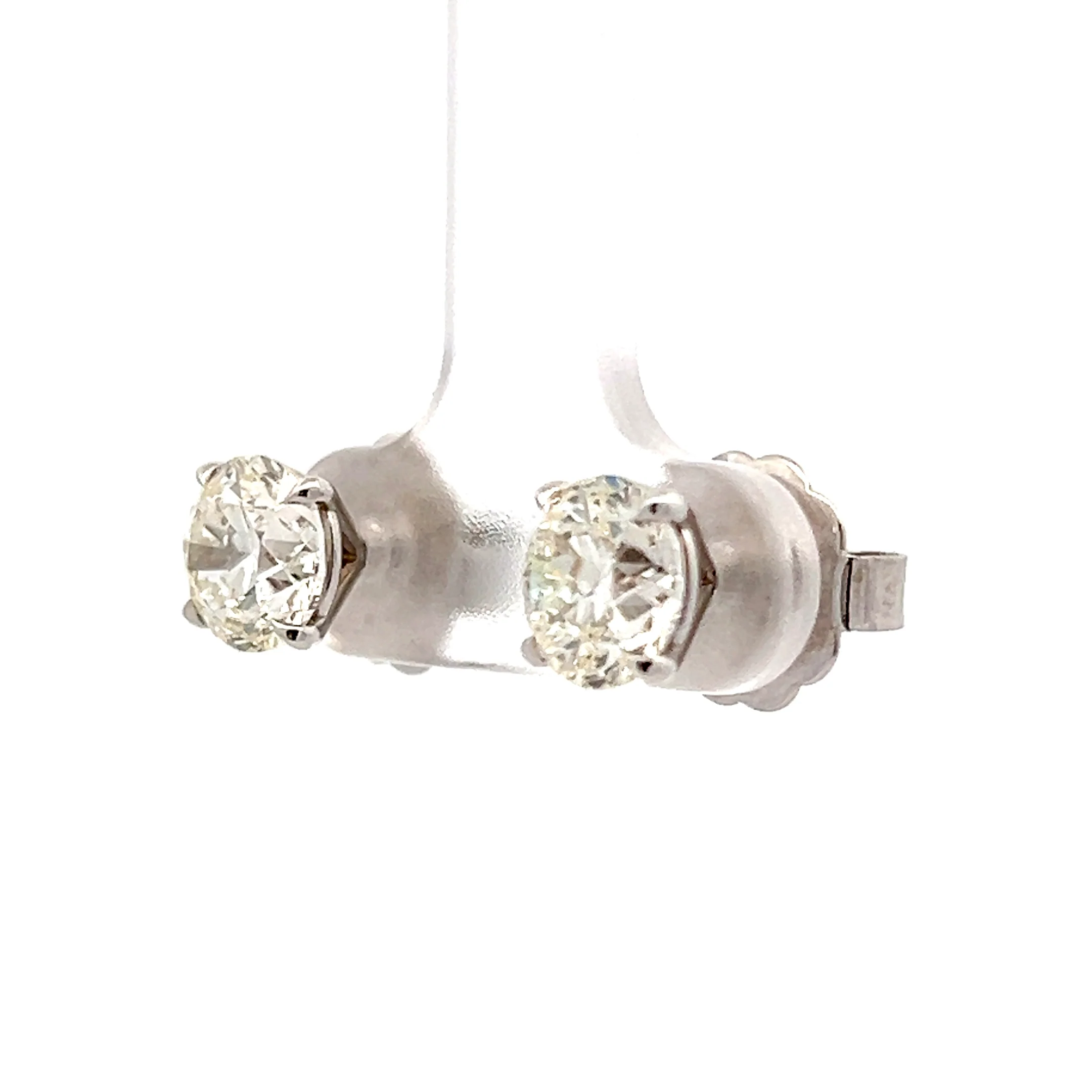 3.01 Round Brilliant Diamond Stud Earrings in 18k - Image 2