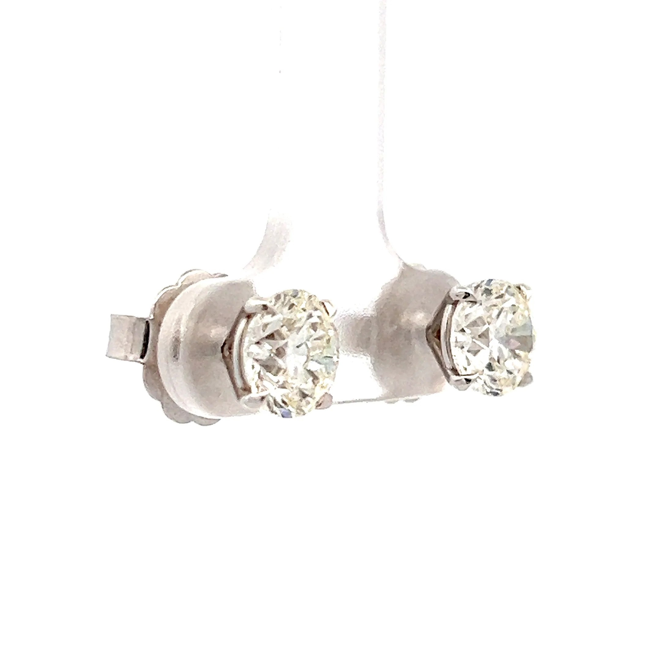3.01 Round Brilliant Diamond Stud Earrings in 18k - Image 3