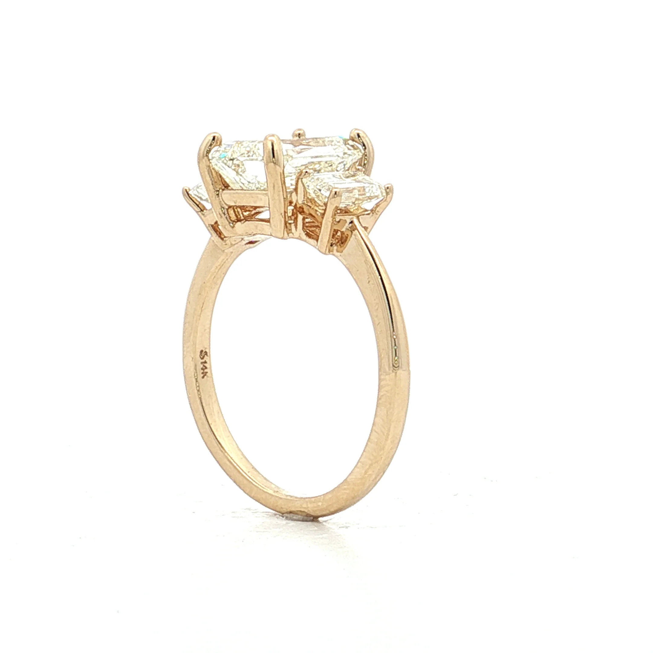 3.02 Ashoka Cut Diamond Engagement Ring 14k Yellow Gold - Image 5