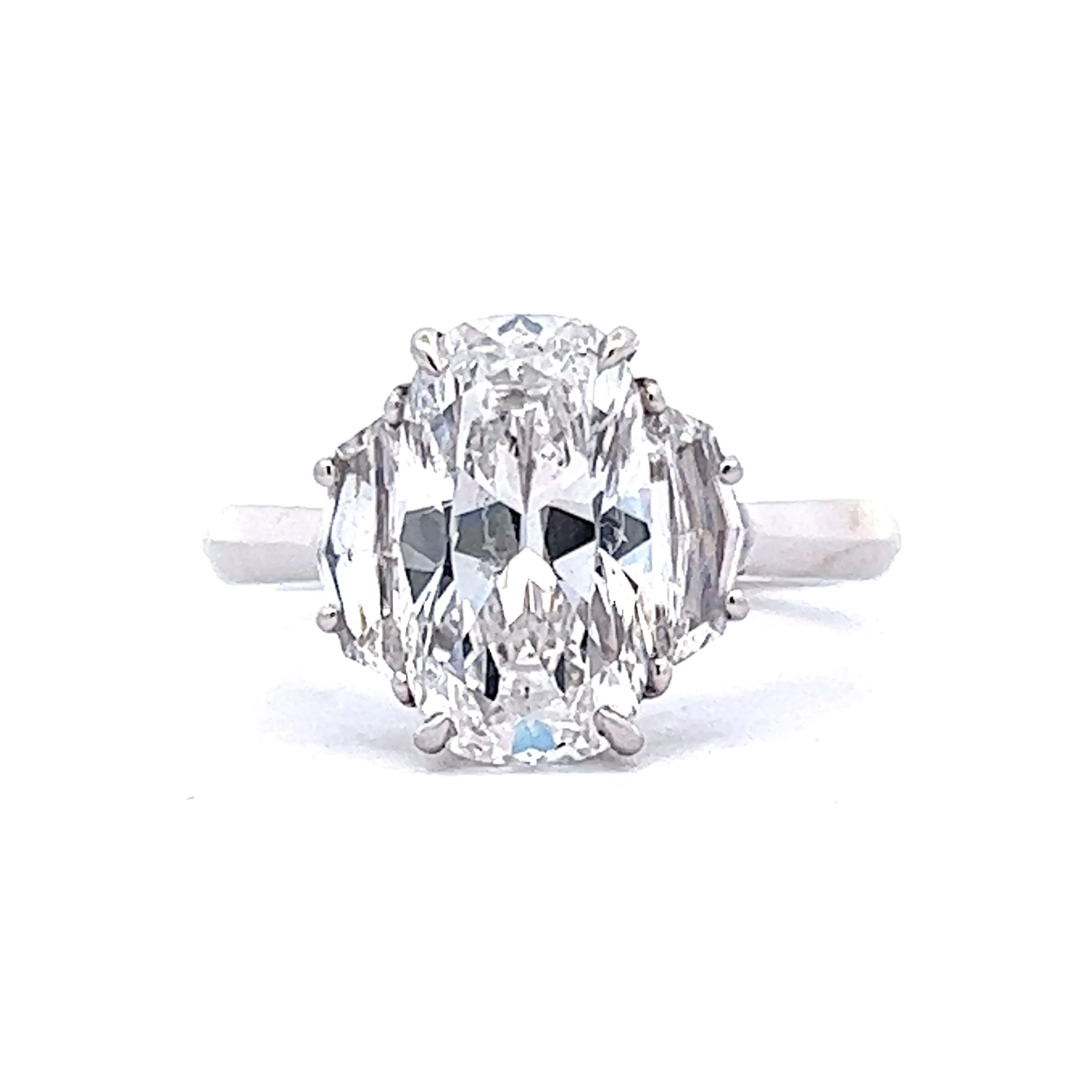 3.02 Cushion Cut Diamond Engagement Ring in Platinum