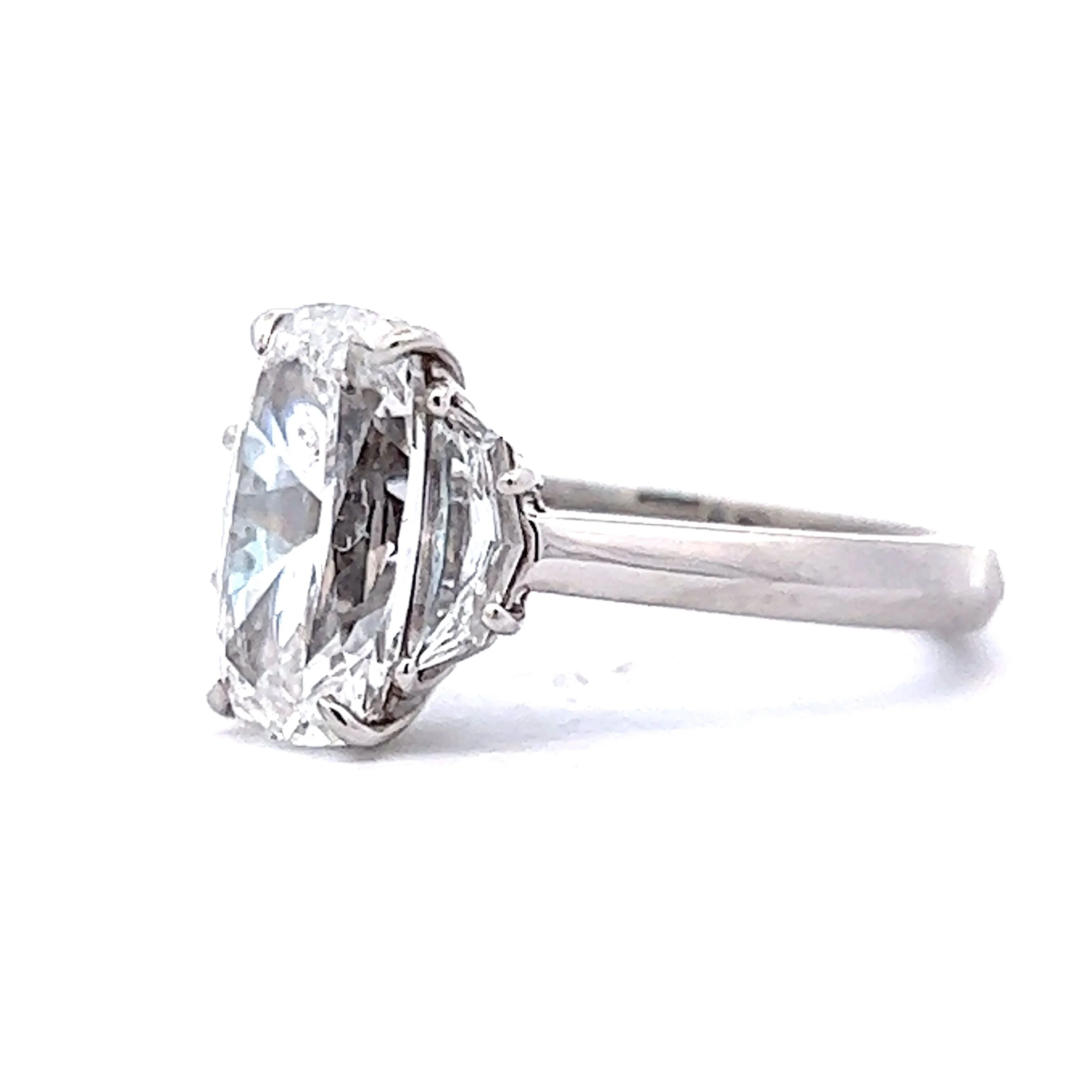 3.02 Cushion Cut Diamond Engagement Ring in Platinum - Image 2