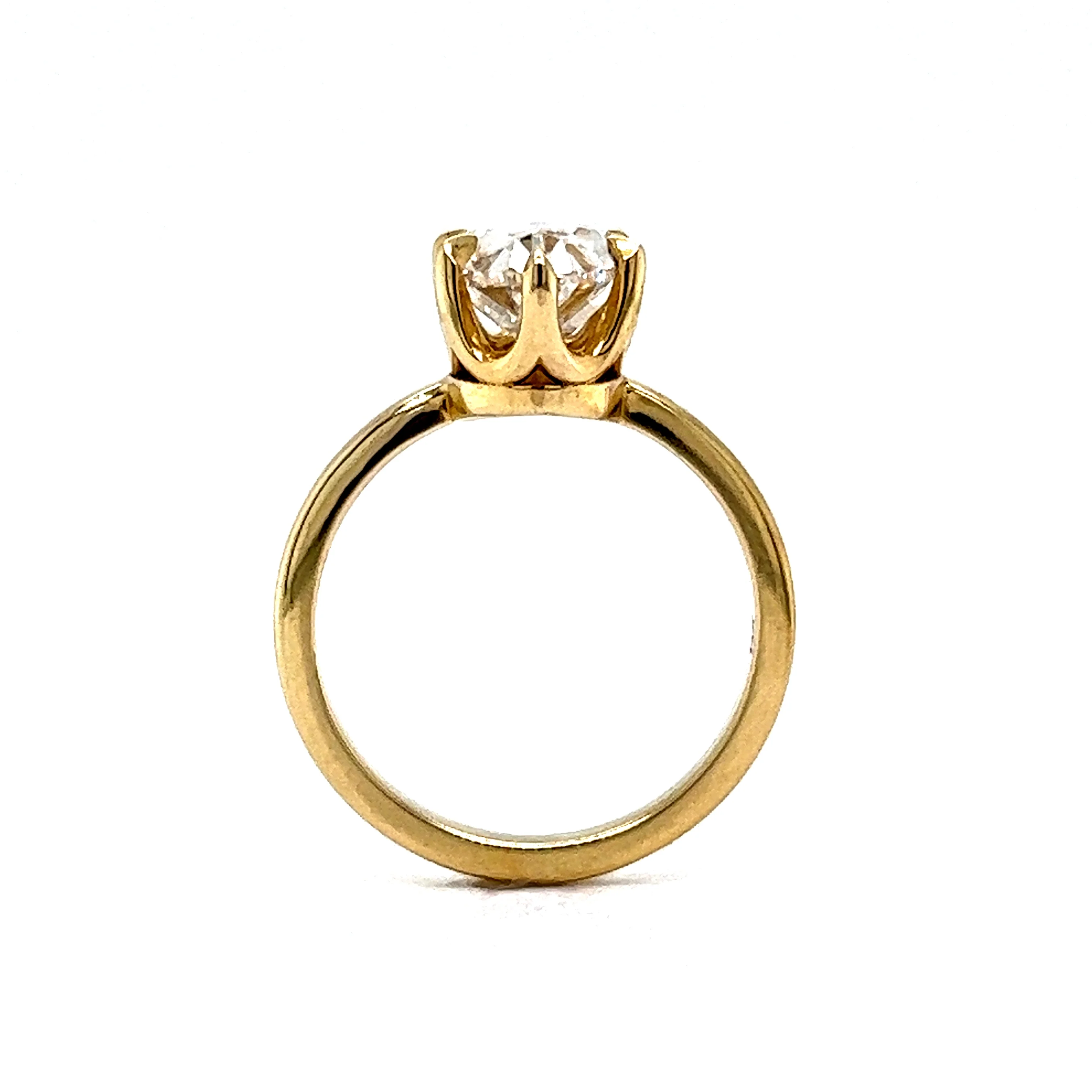 3.04 Moval Cut Diamond Engagement Ring in 14k Yellow Gold - Image 4