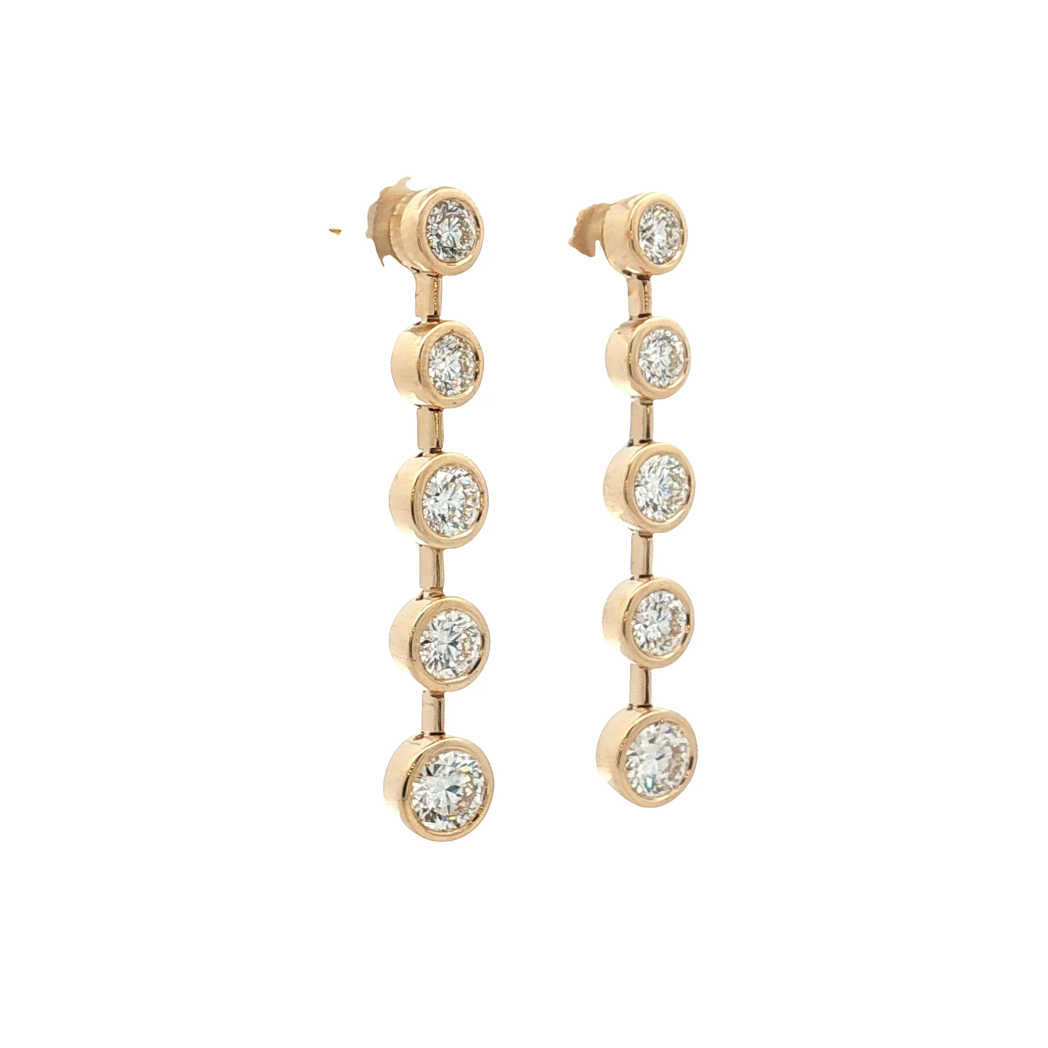 3.07 Diamond Drop Earrings in 18k Yellow Gold - Image 3