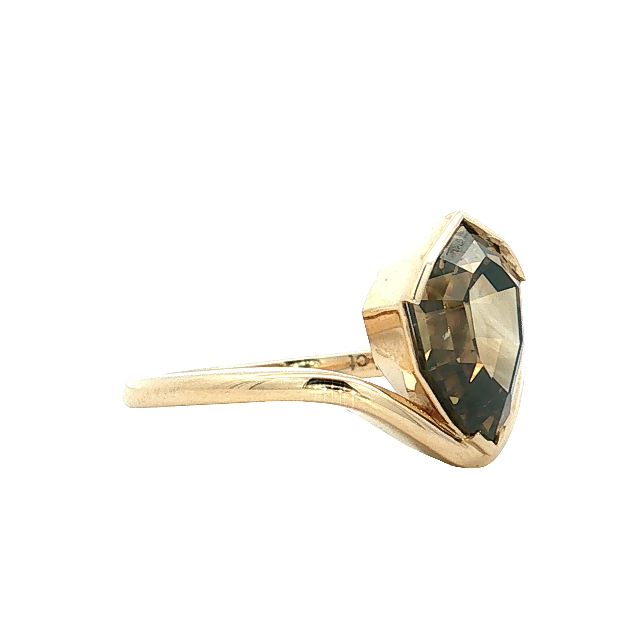 3.07 Pear Step Cut Diamond Engagement Ring 14k - Image 3