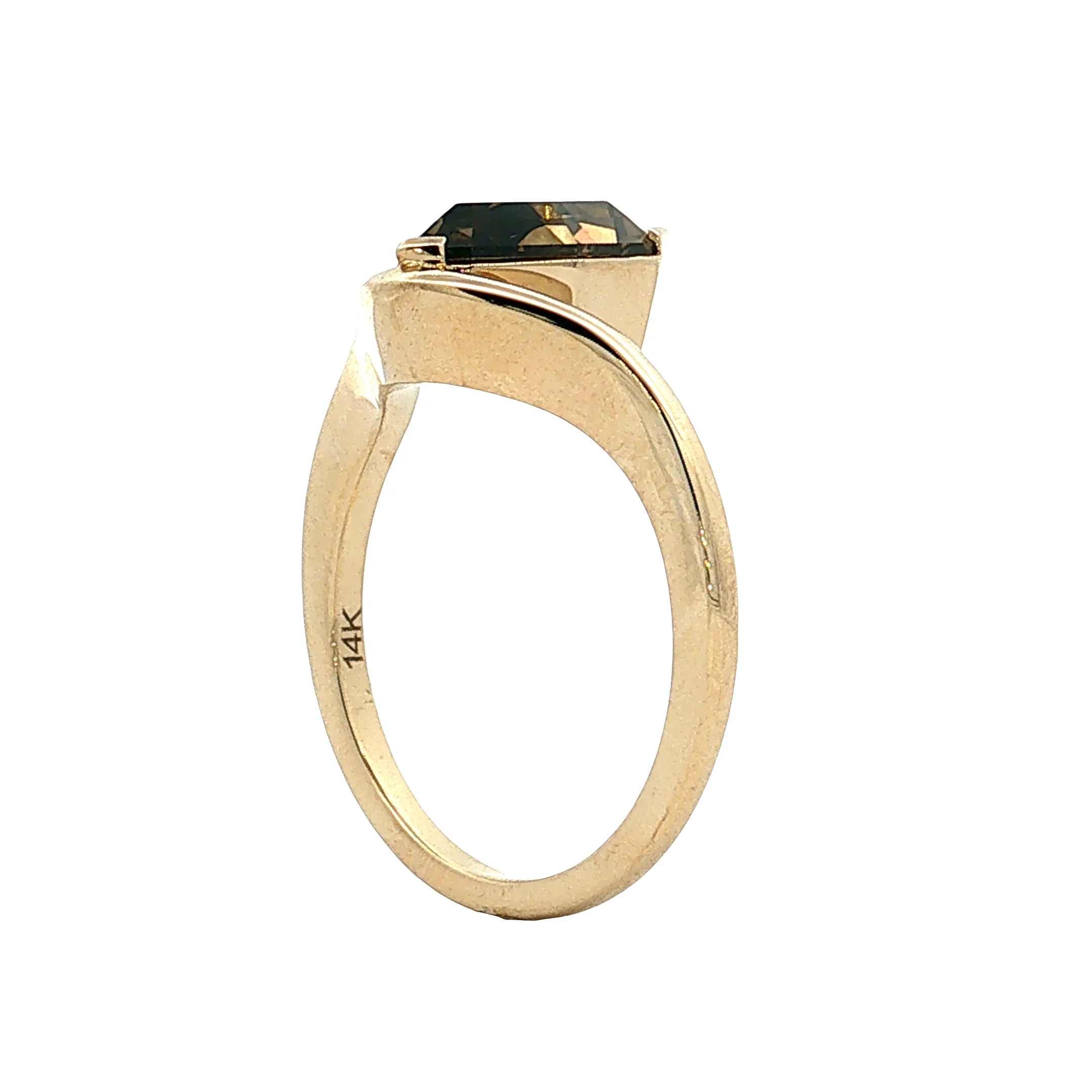 3.07 Pear Step Cut Diamond Engagement Ring 14k - Image 5
