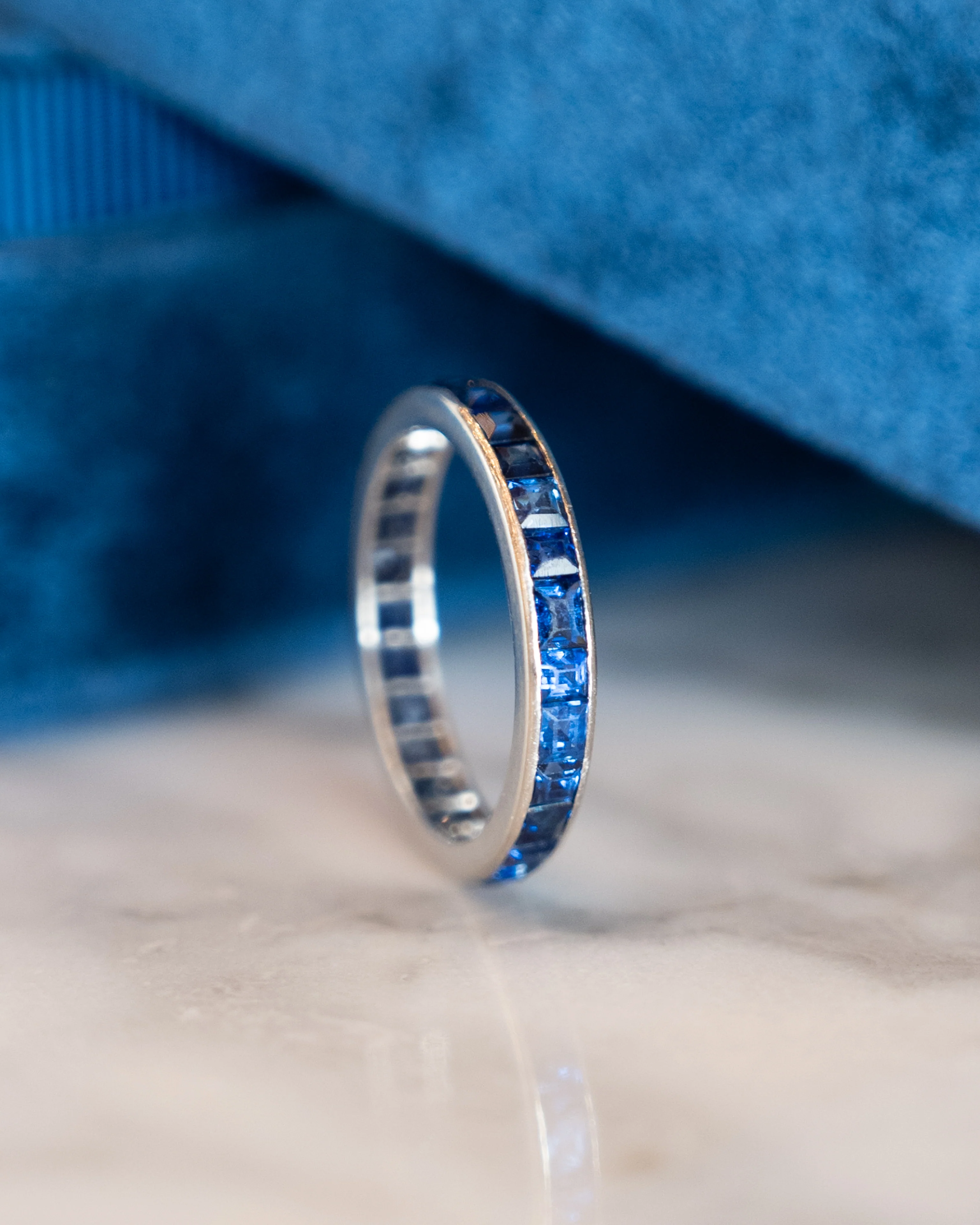 3.08 Blue Sapphire Eternity Band in Platinum - Image 6
