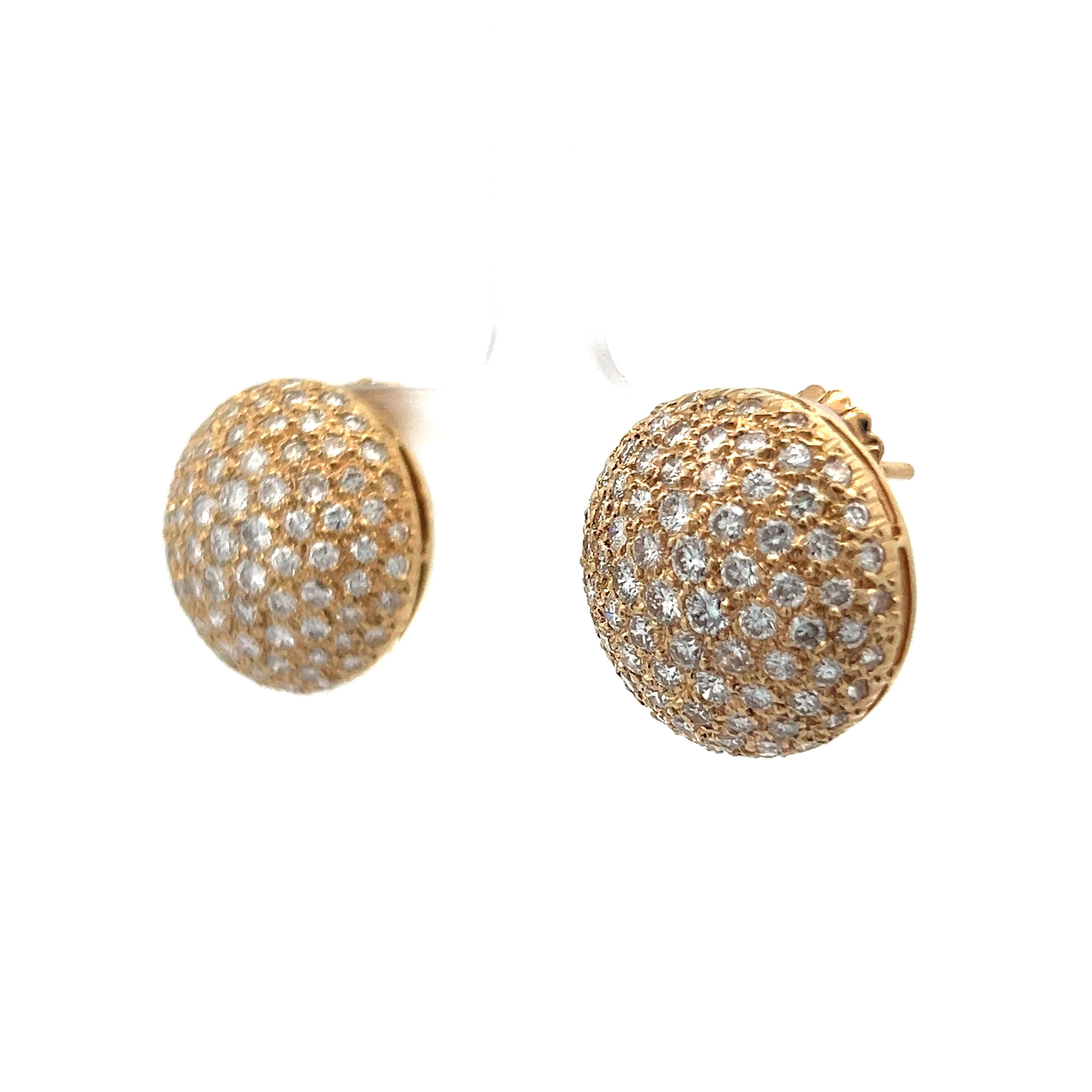3.15 Pave Diamond Stud Earrings in Yellow Gold - Image 2