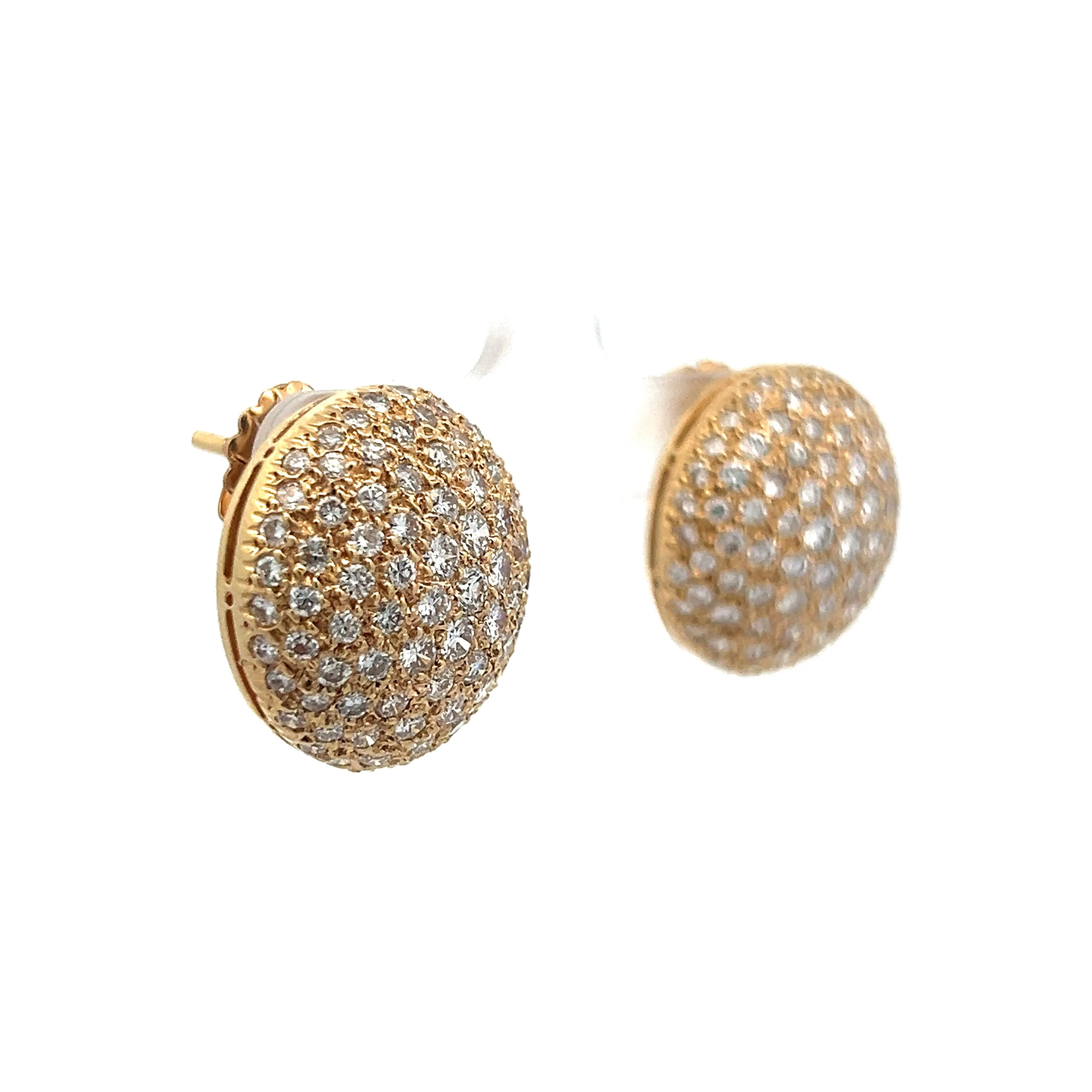 3.15 Pave Diamond Stud Earrings in Yellow Gold - Image 3