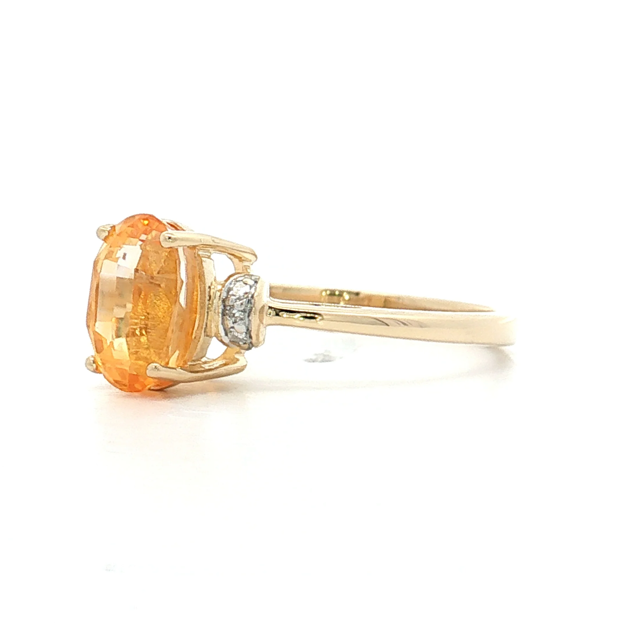 3.18 Oval Orange Sapphire Engagement Ring Two-Tone 14k - Image 2