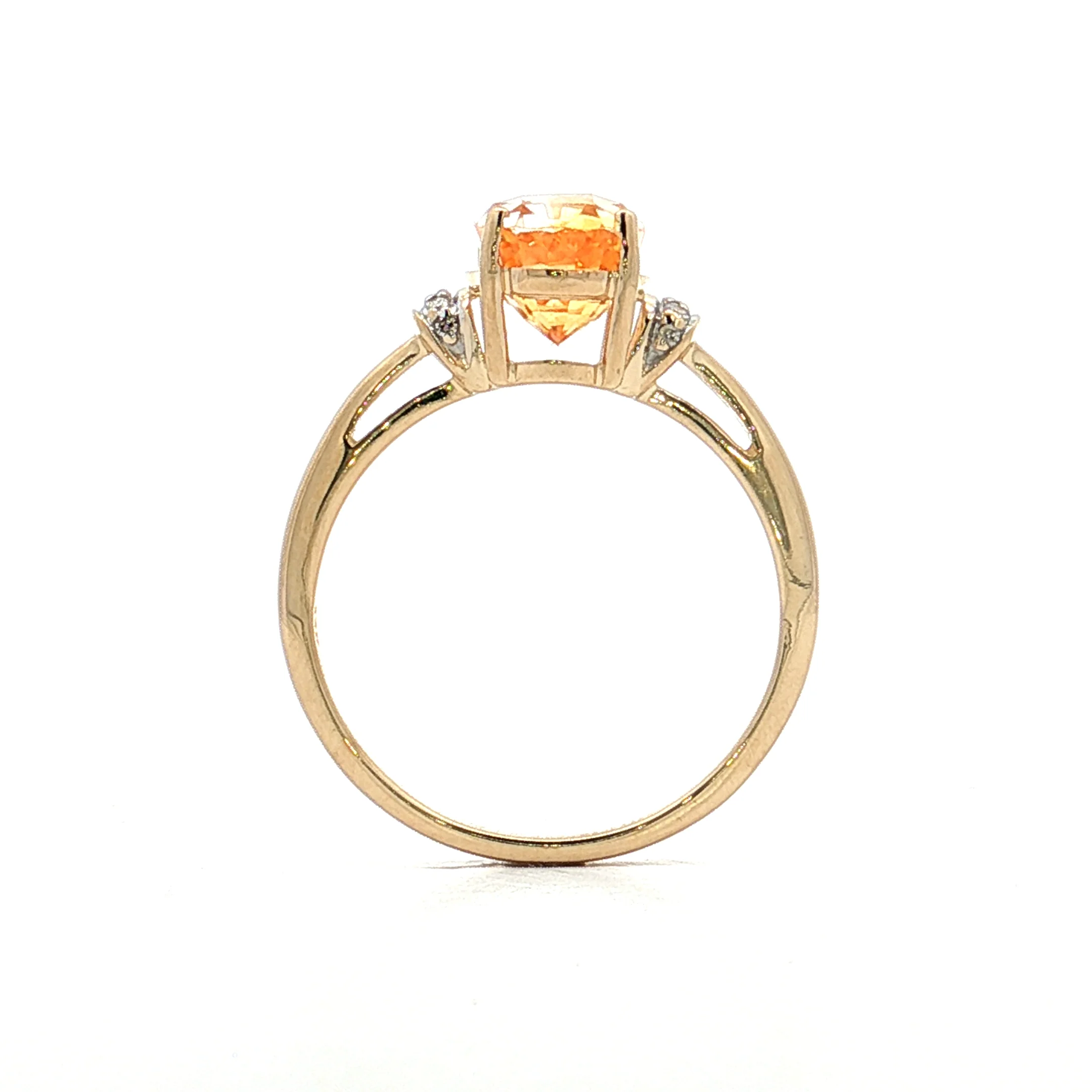 3.18 Oval Orange Sapphire Engagement Ring Two-Tone 14k - Image 4