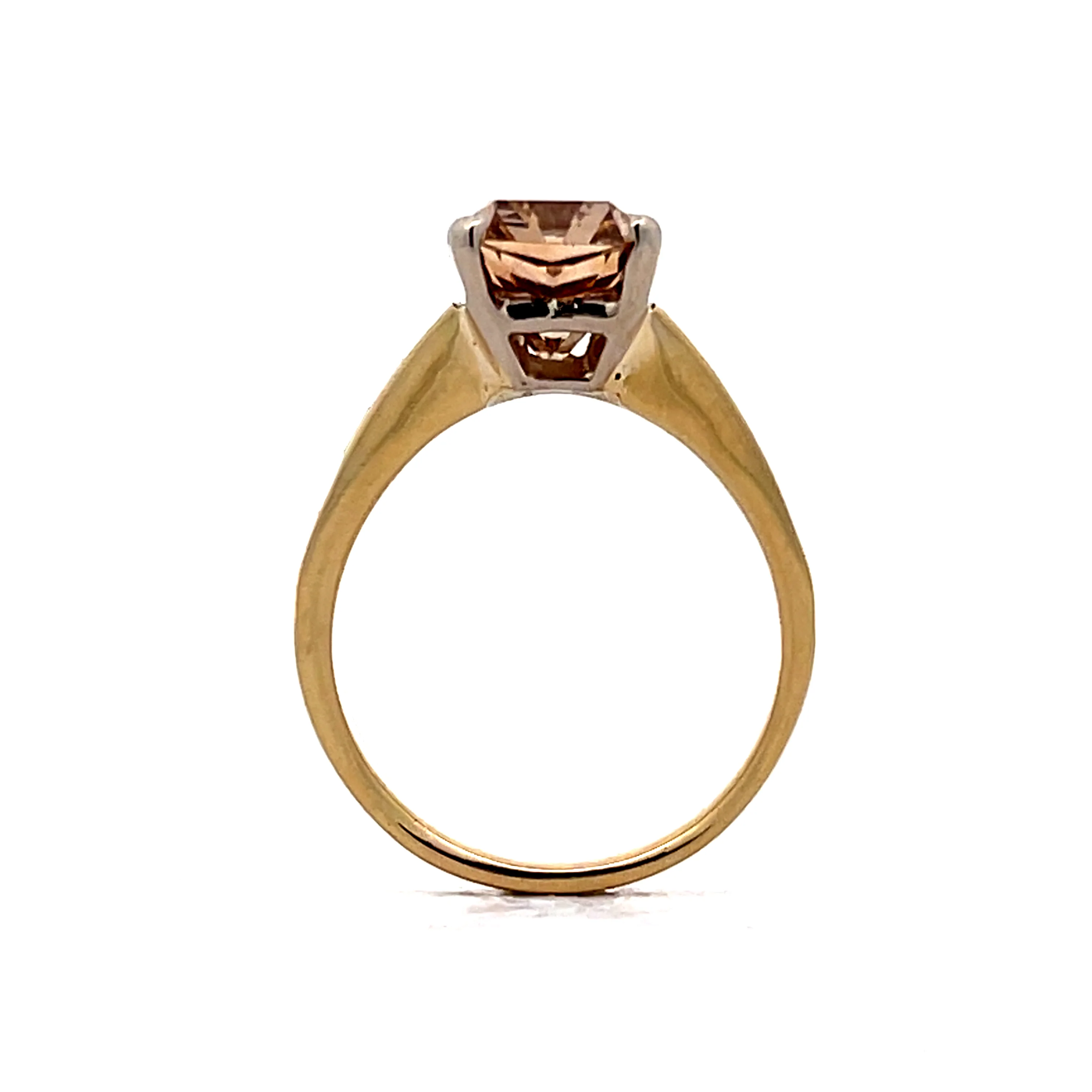 3.20 Light Brown Radiant Cut Engagement Ring in 14k - Image 4