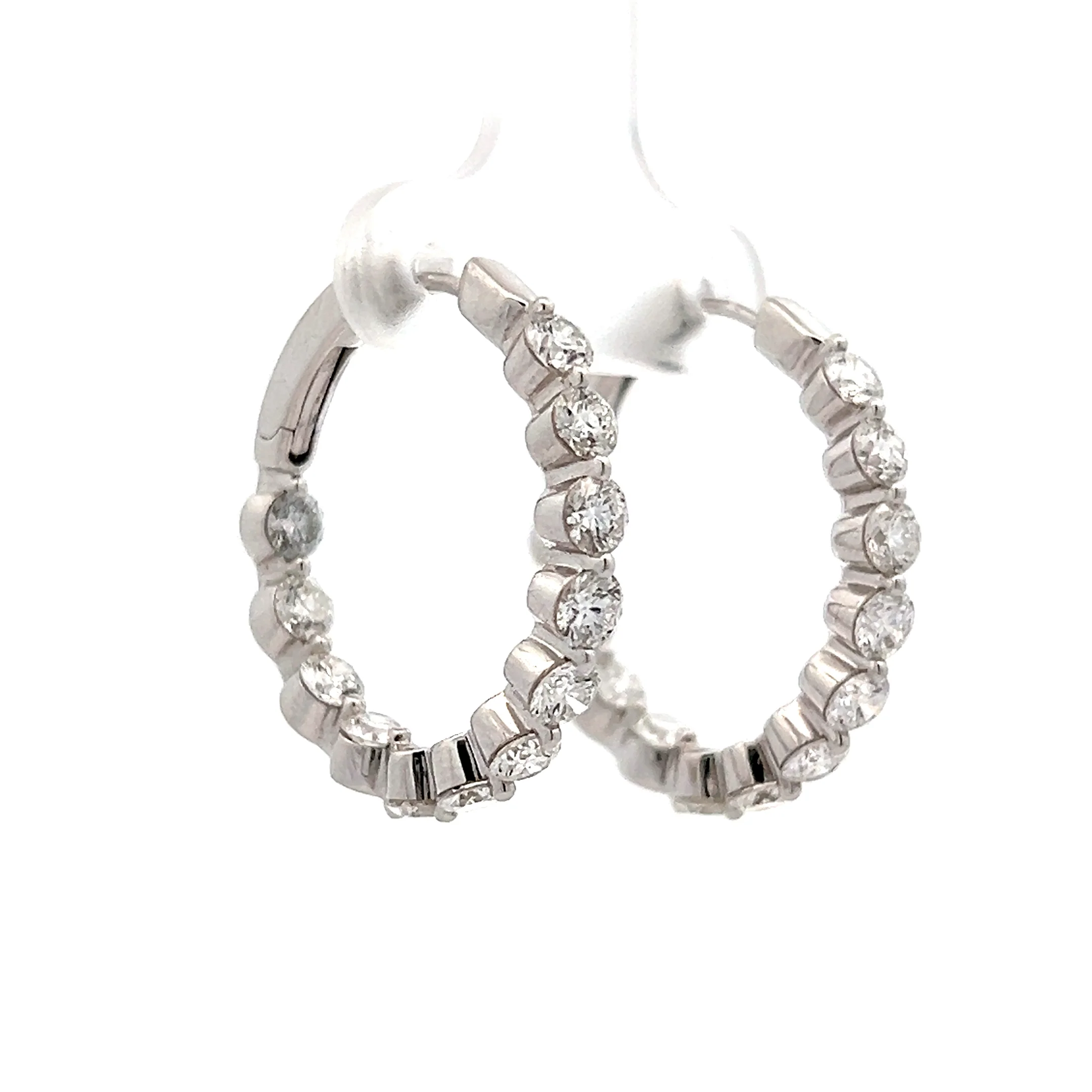 3.23 Diamond Inside-Out Hoop Earrings in 18k - Image 3