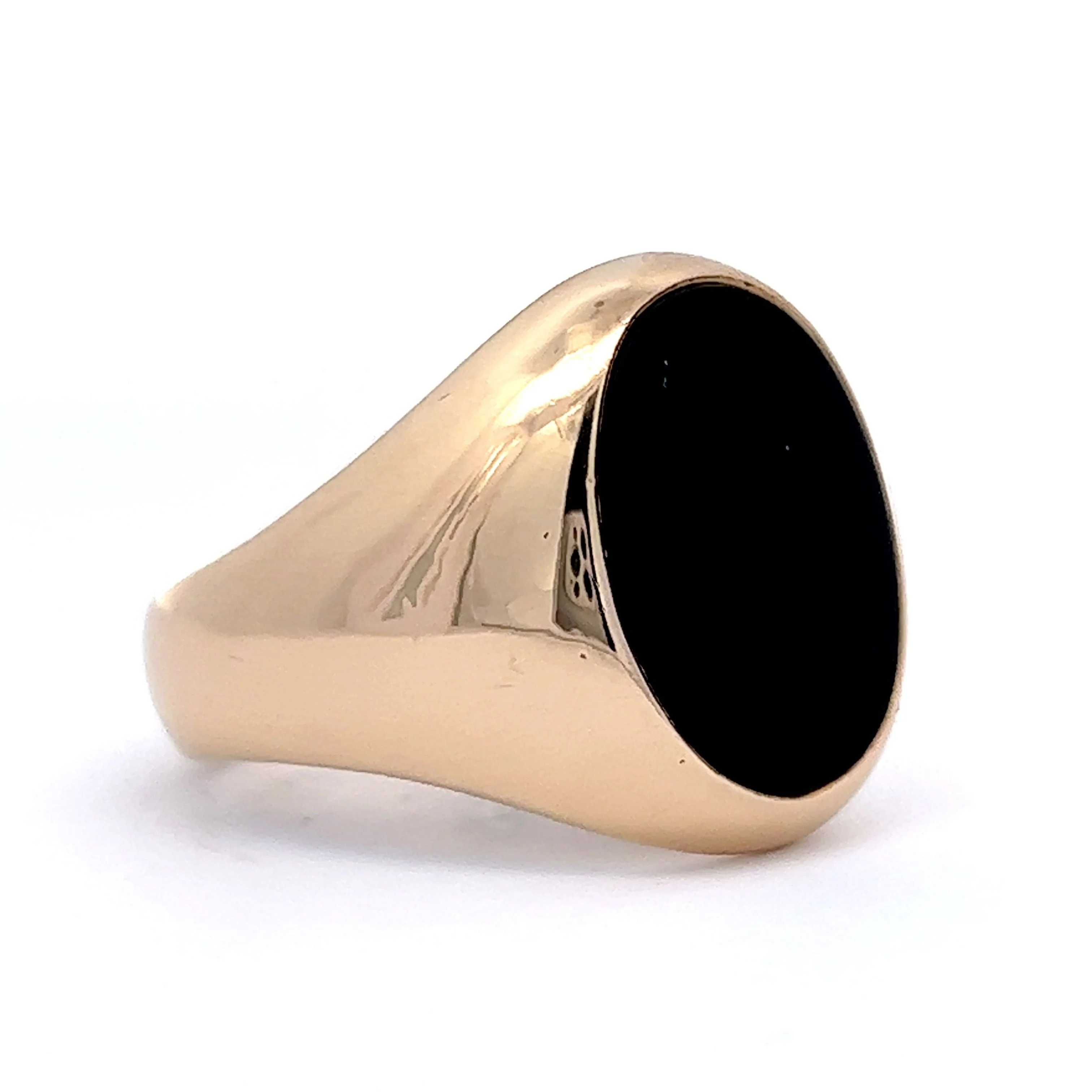 3.25 Men's Cabochon Onyx Signet Ring in 14k Yellow Gold - Image 3
