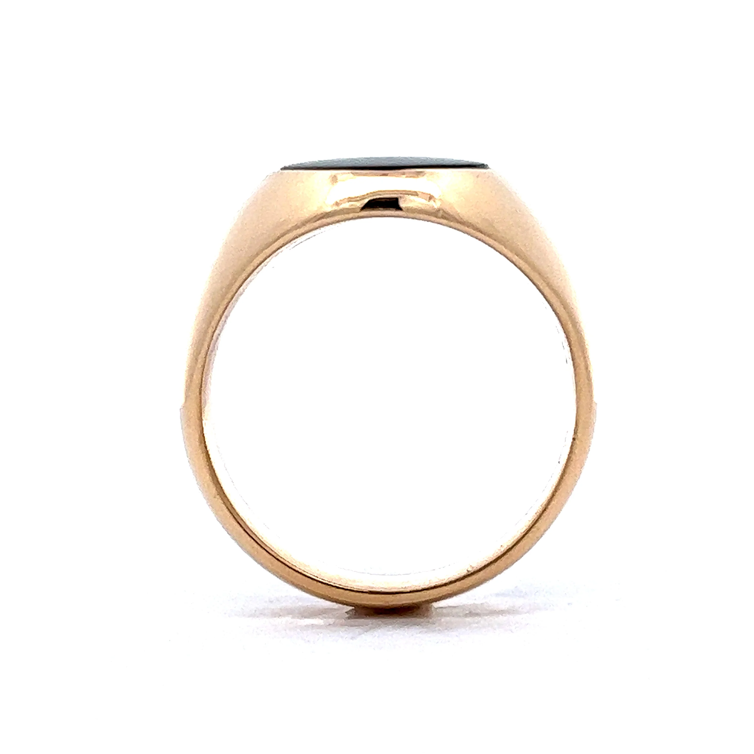 3.25 Men's Cabochon Onyx Signet Ring in 14k Yellow Gold - Image 4