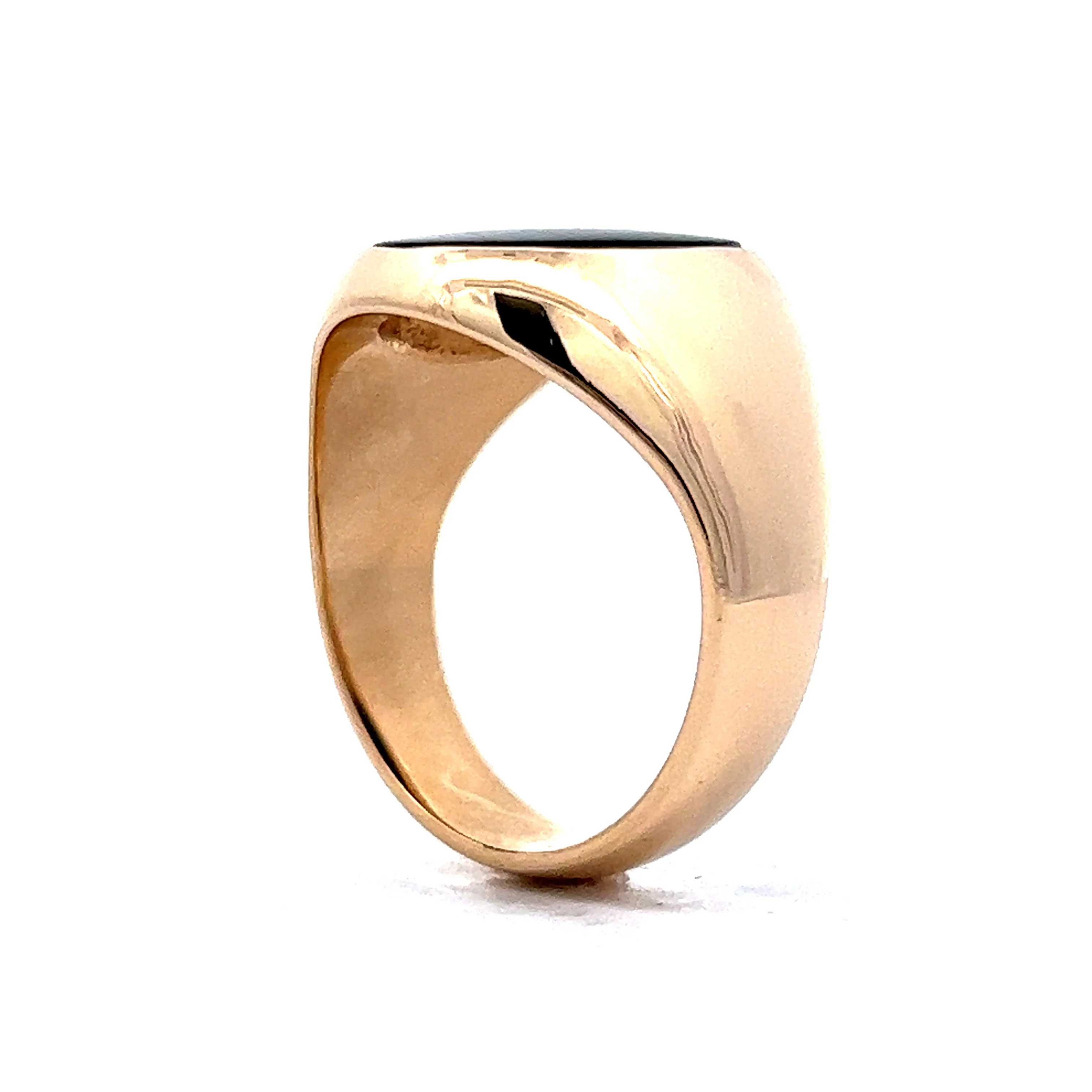 3.25 Men's Cabochon Onyx Signet Ring in 14k Yellow Gold - Image 5