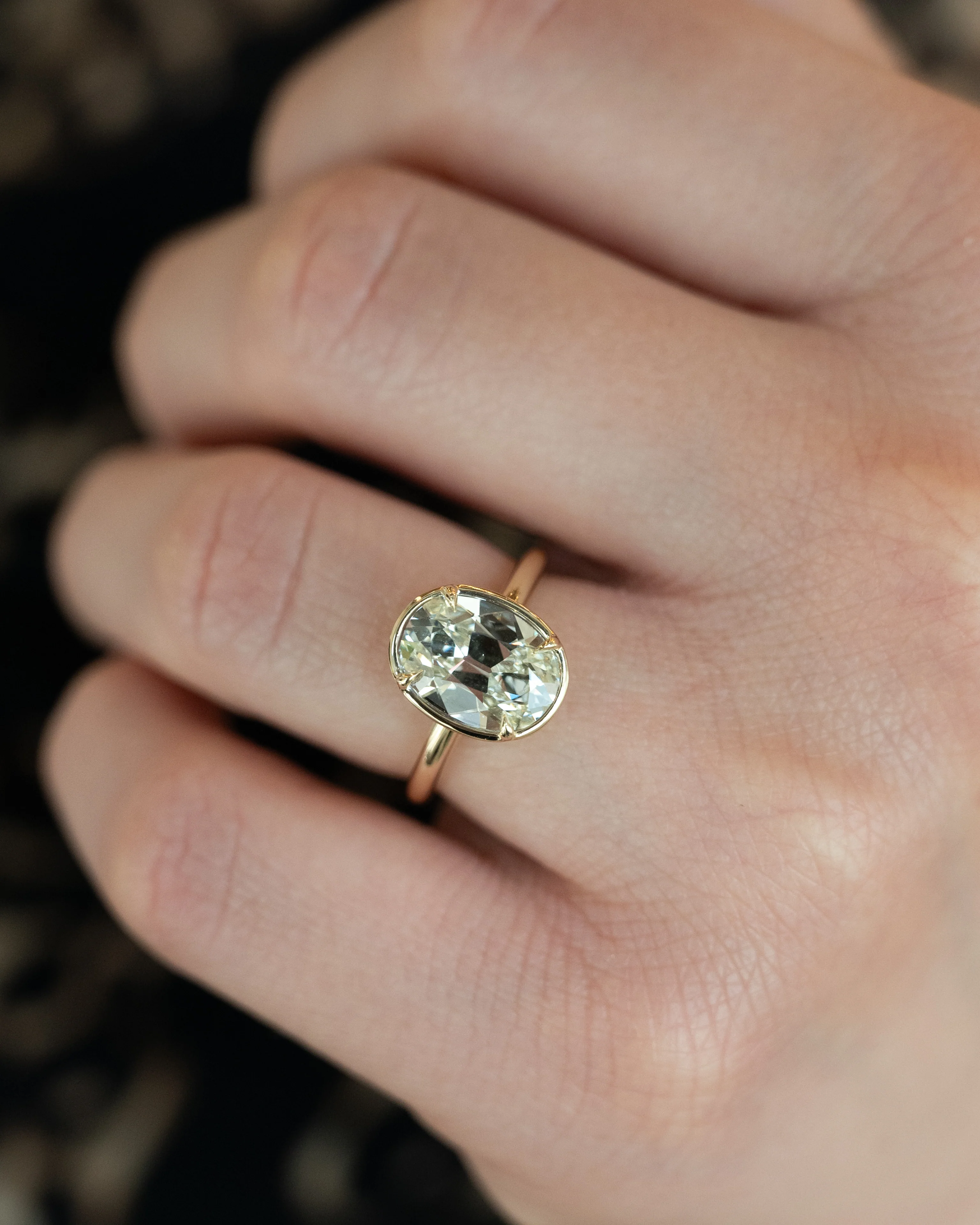 3.25 Old Mine Diamond Engagement Ring in 14k - Image 7
