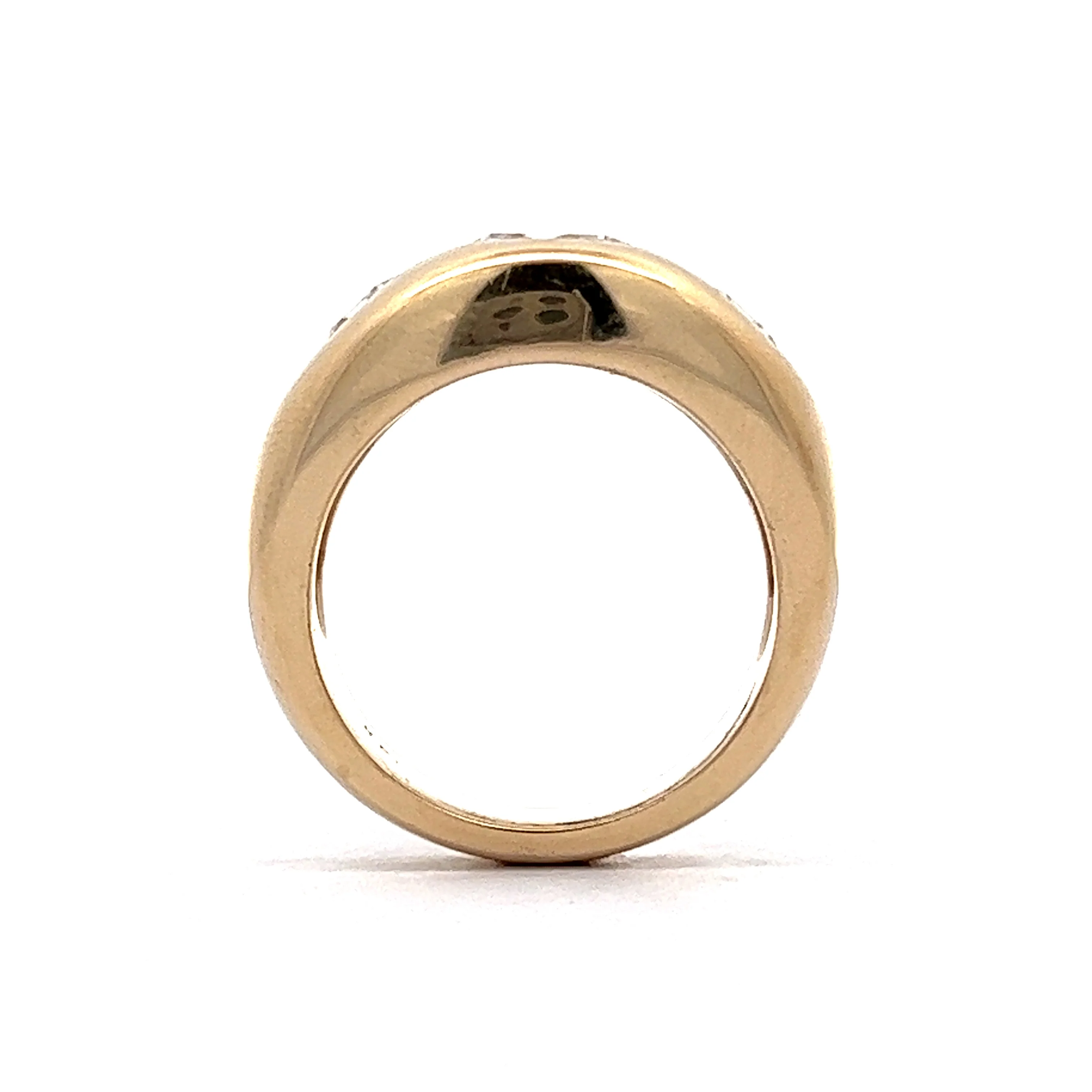 3.25 Three Stone Diamond Cocktail Ring 14k Yellow Gold - Image 5