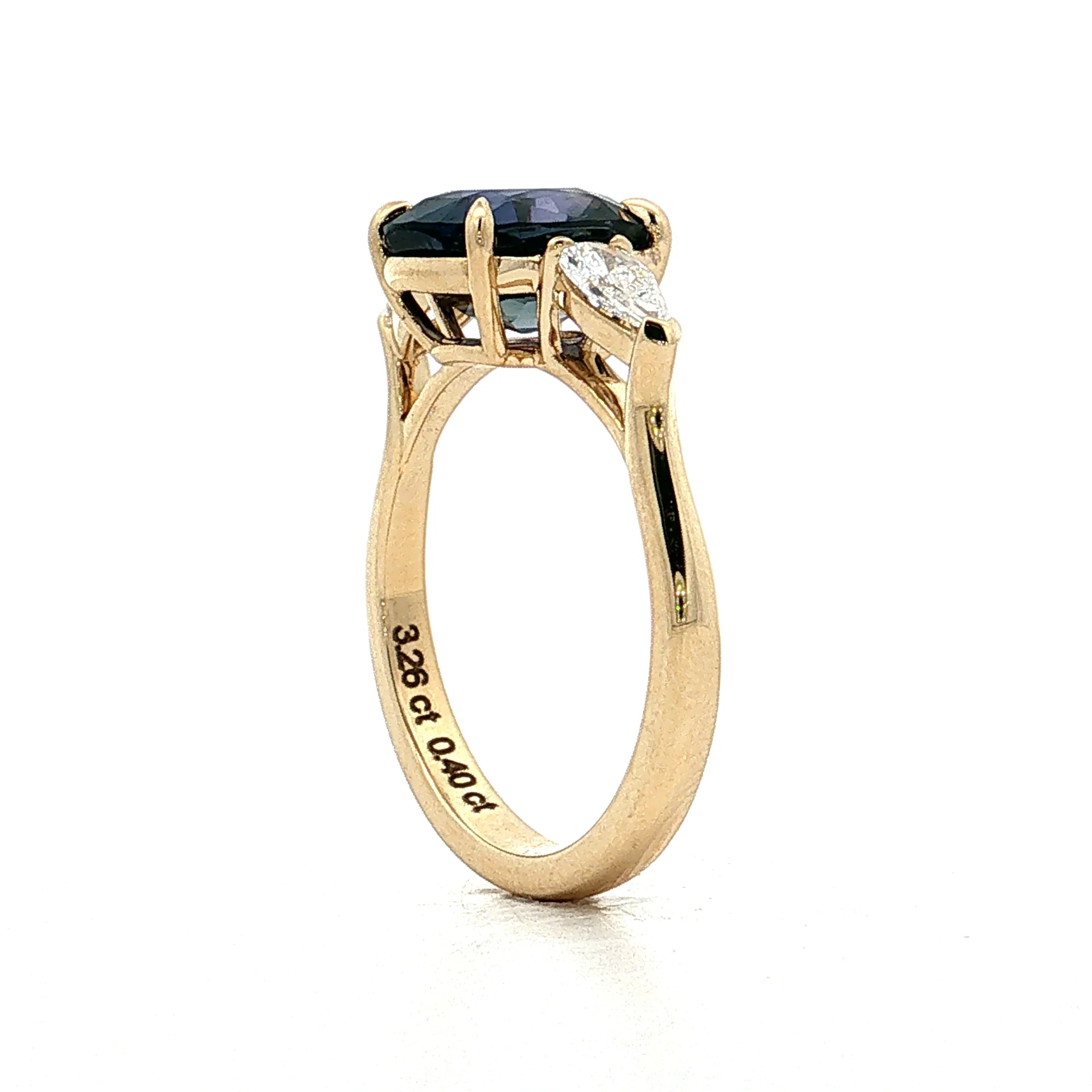 3.26 Color Change Sapphire Engagement Ring 14k - Image 5