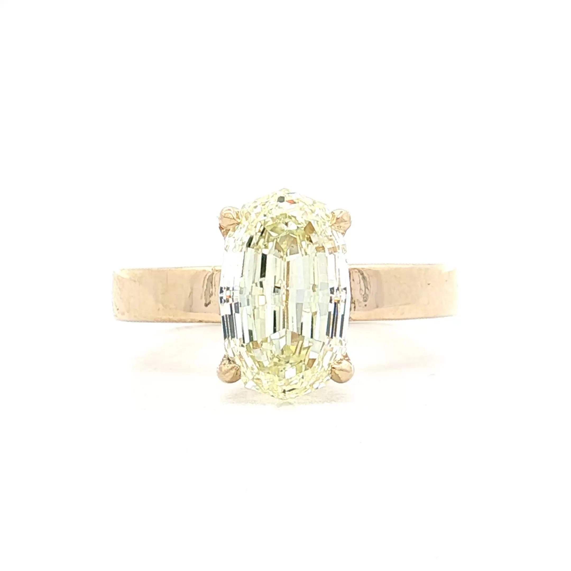 3.30 Oval Step Cut Diamond Engagement Ring 14k