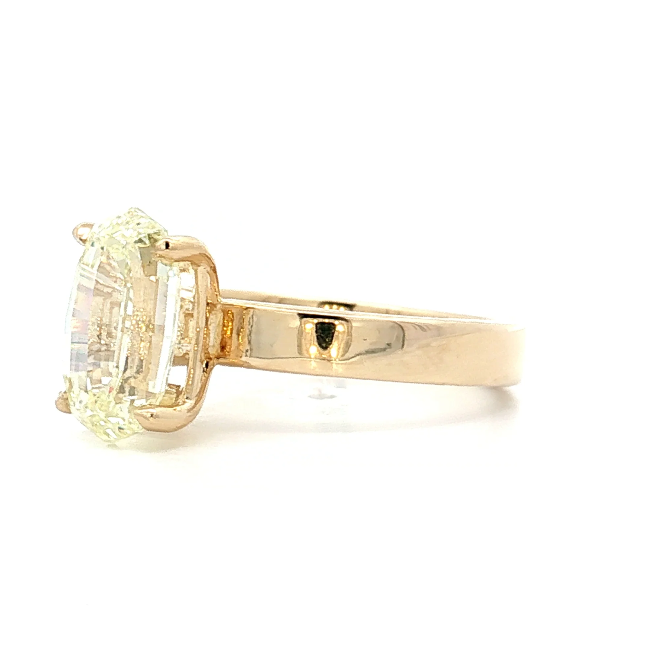 3.30 Oval Step Cut Diamond Engagement Ring 14k - Image 2