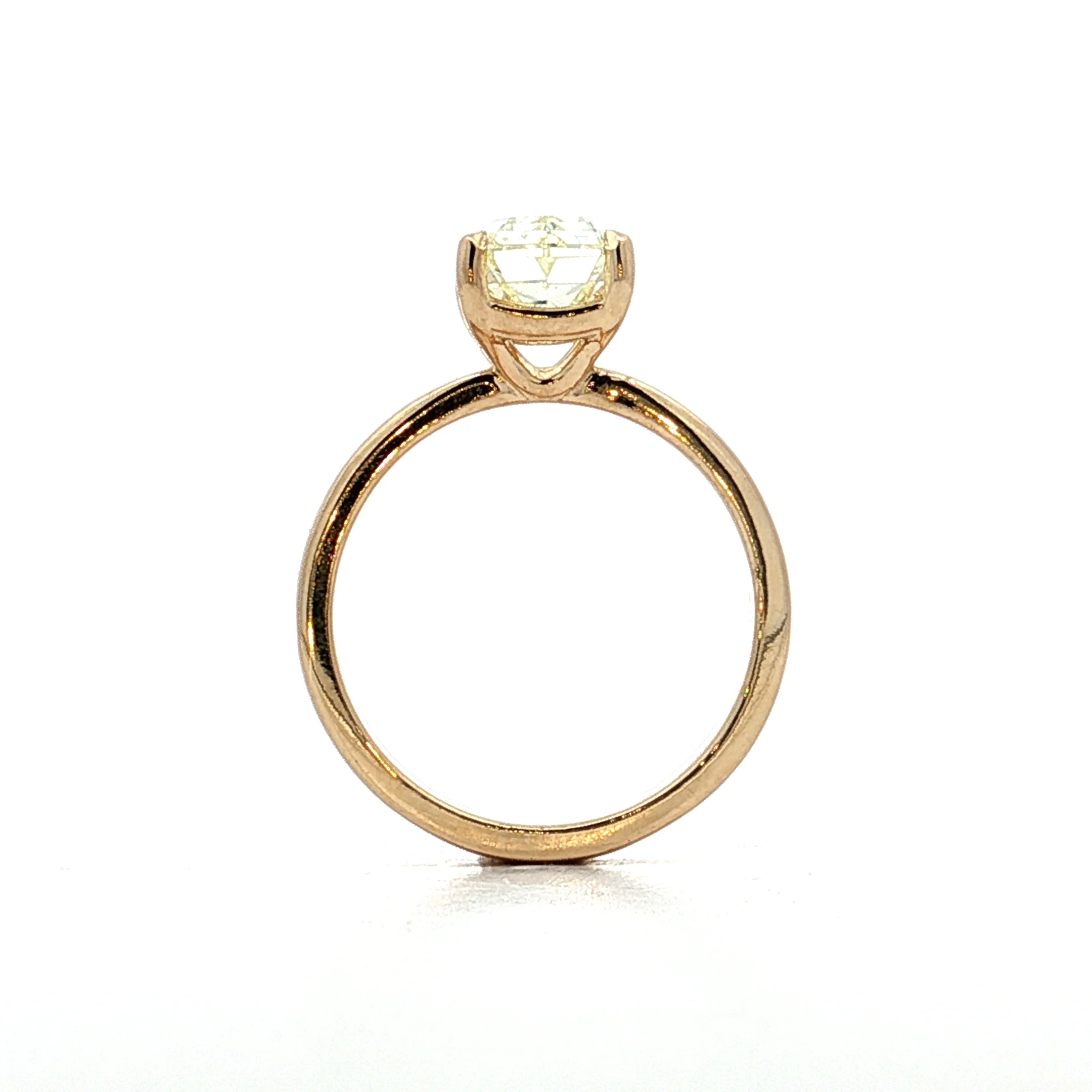 3.30 Oval Step Cut Diamond Engagement Ring 14k - Image 4