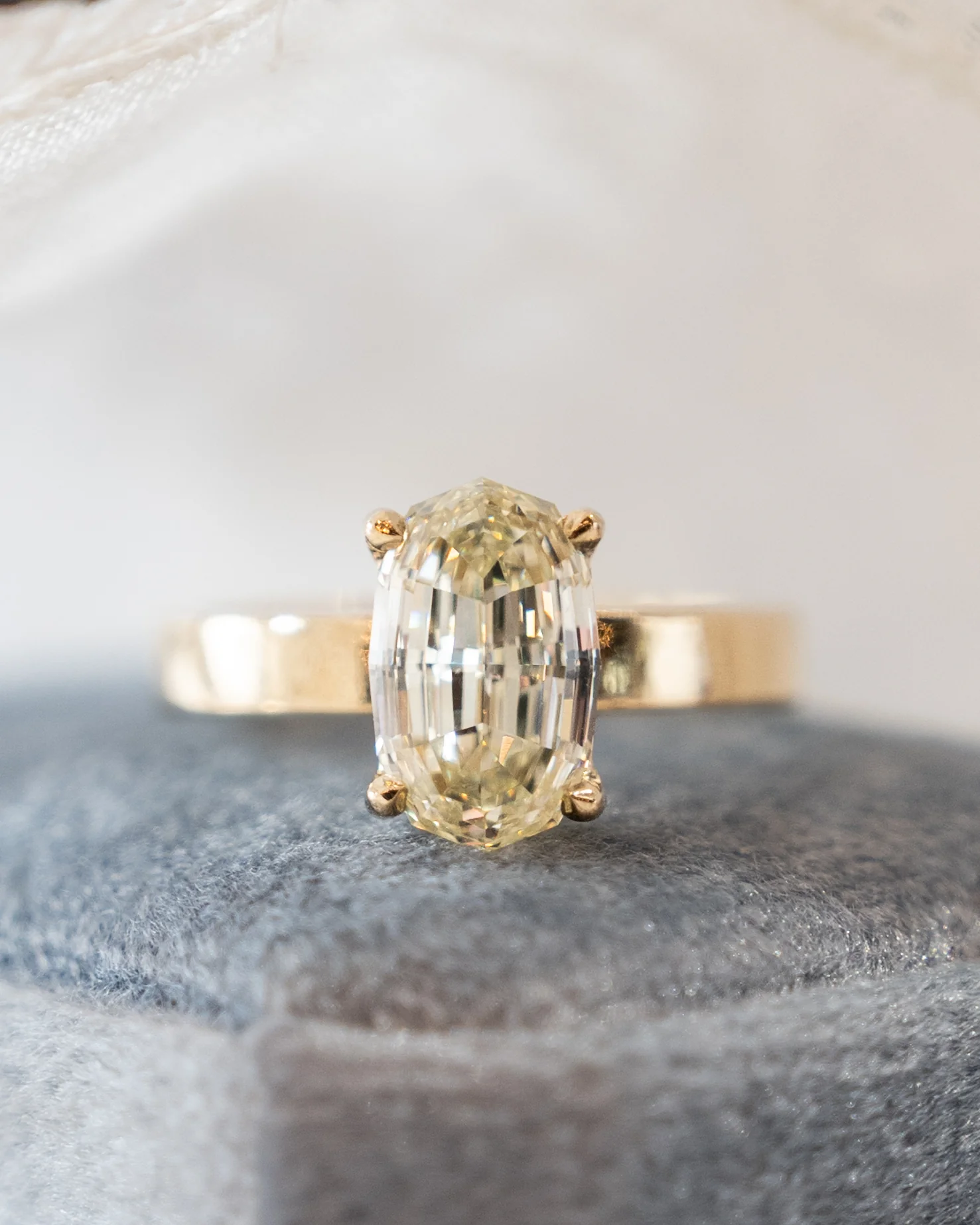 3.30 Oval Step Cut Diamond Engagement Ring 14k - Image 6