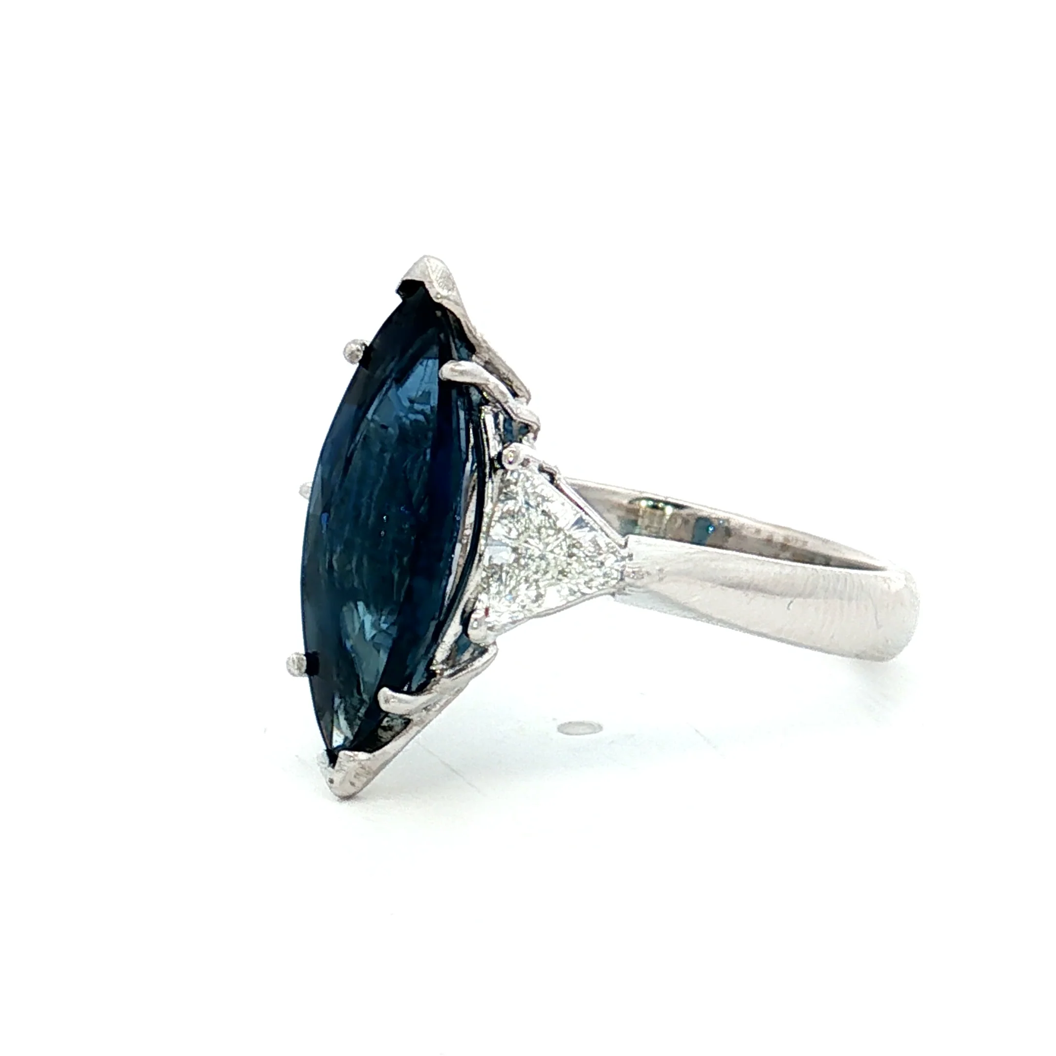 3.33 Marquise Sapphire Engagement Ring in 18k - Image 2