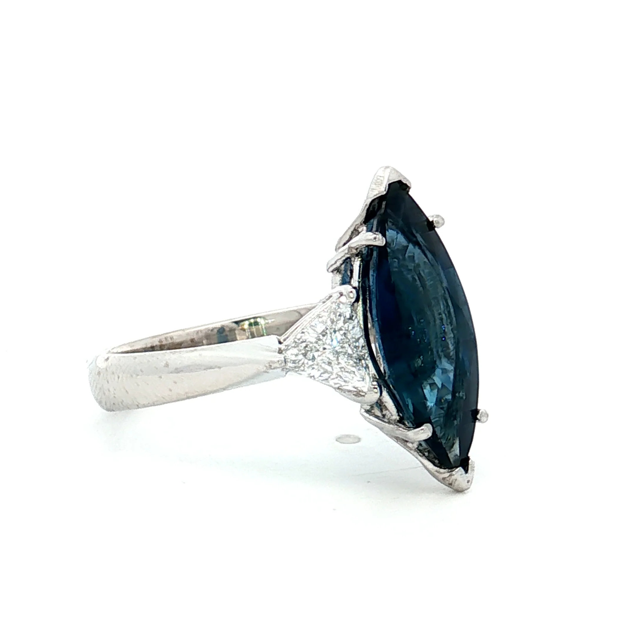 3.33 Marquise Sapphire Engagement Ring in 18k - Image 3