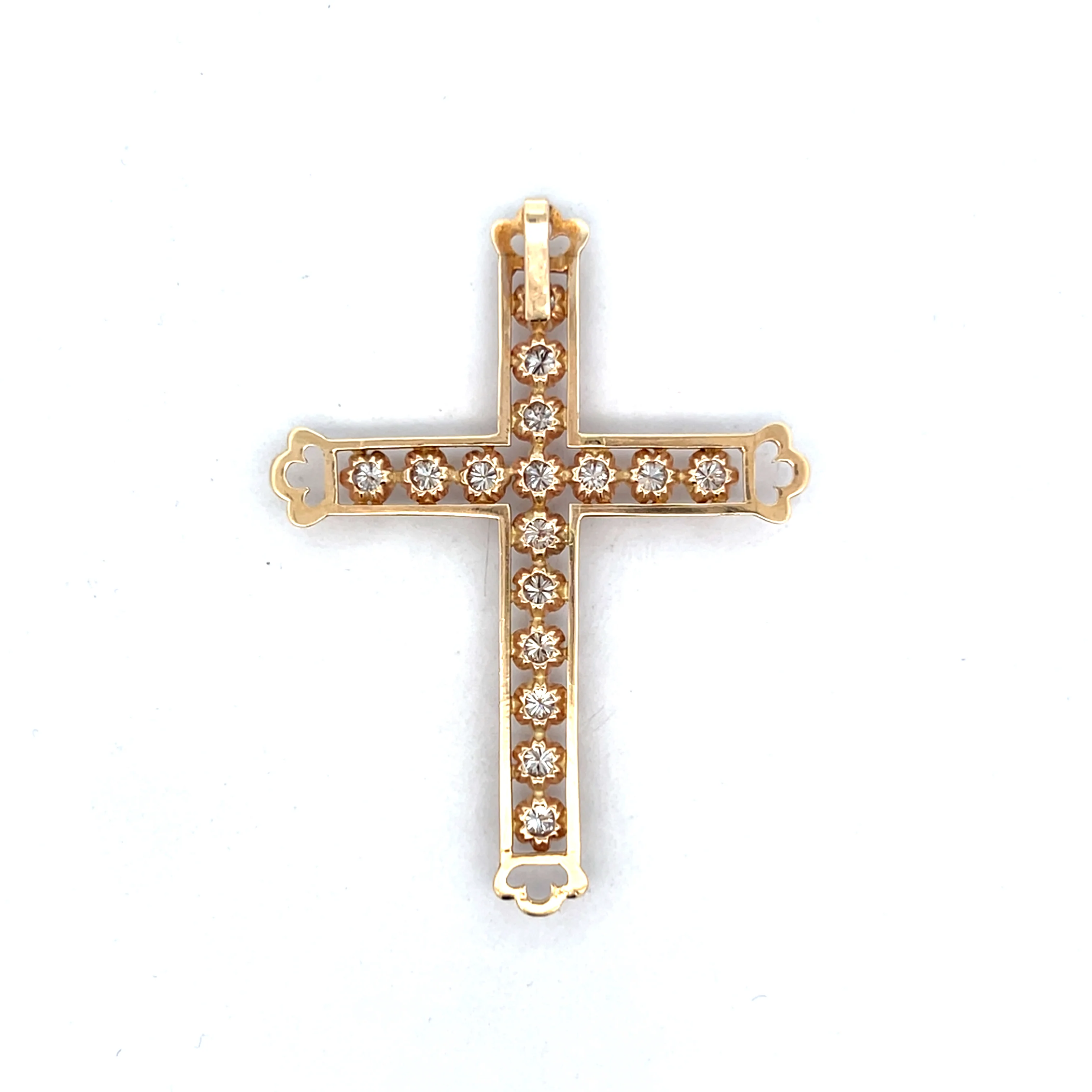 3.36 Oversized Diamond Cross Pendant in 14k - Image 2
