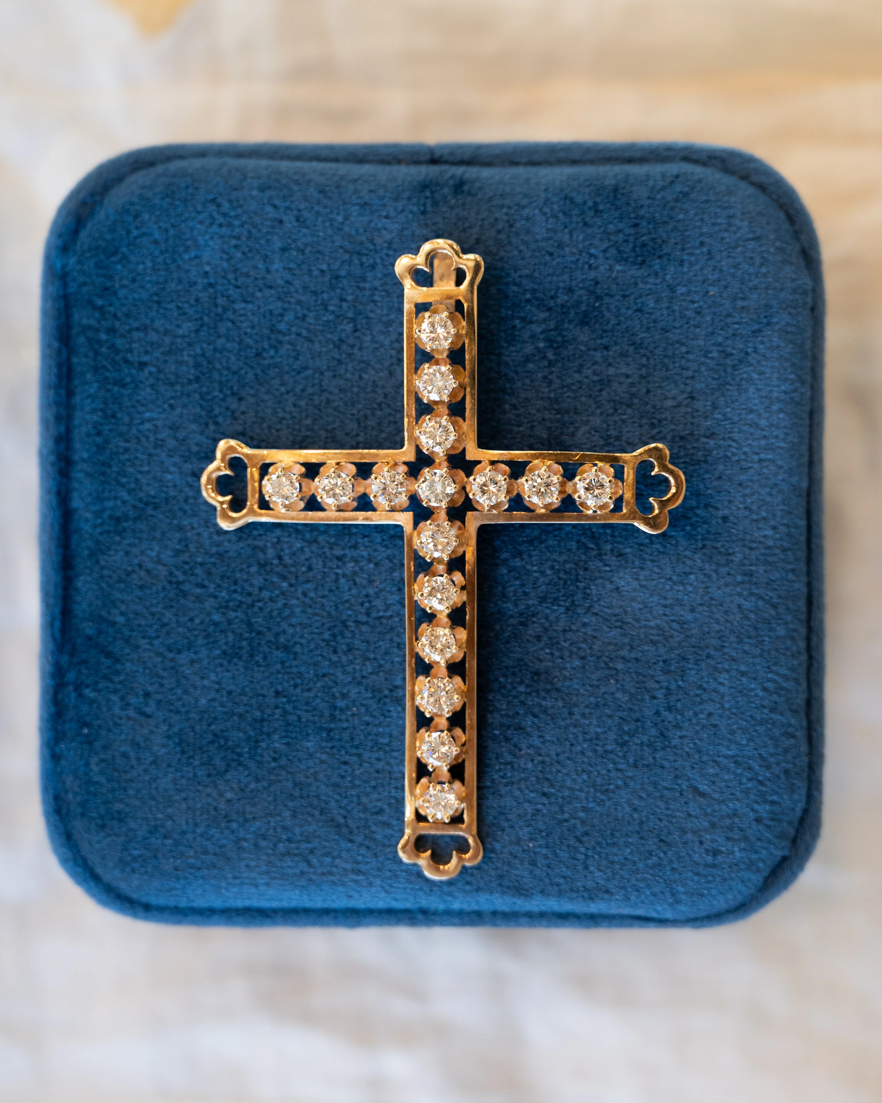 3.36 Oversized Diamond Cross Pendant in 14k - Image 3