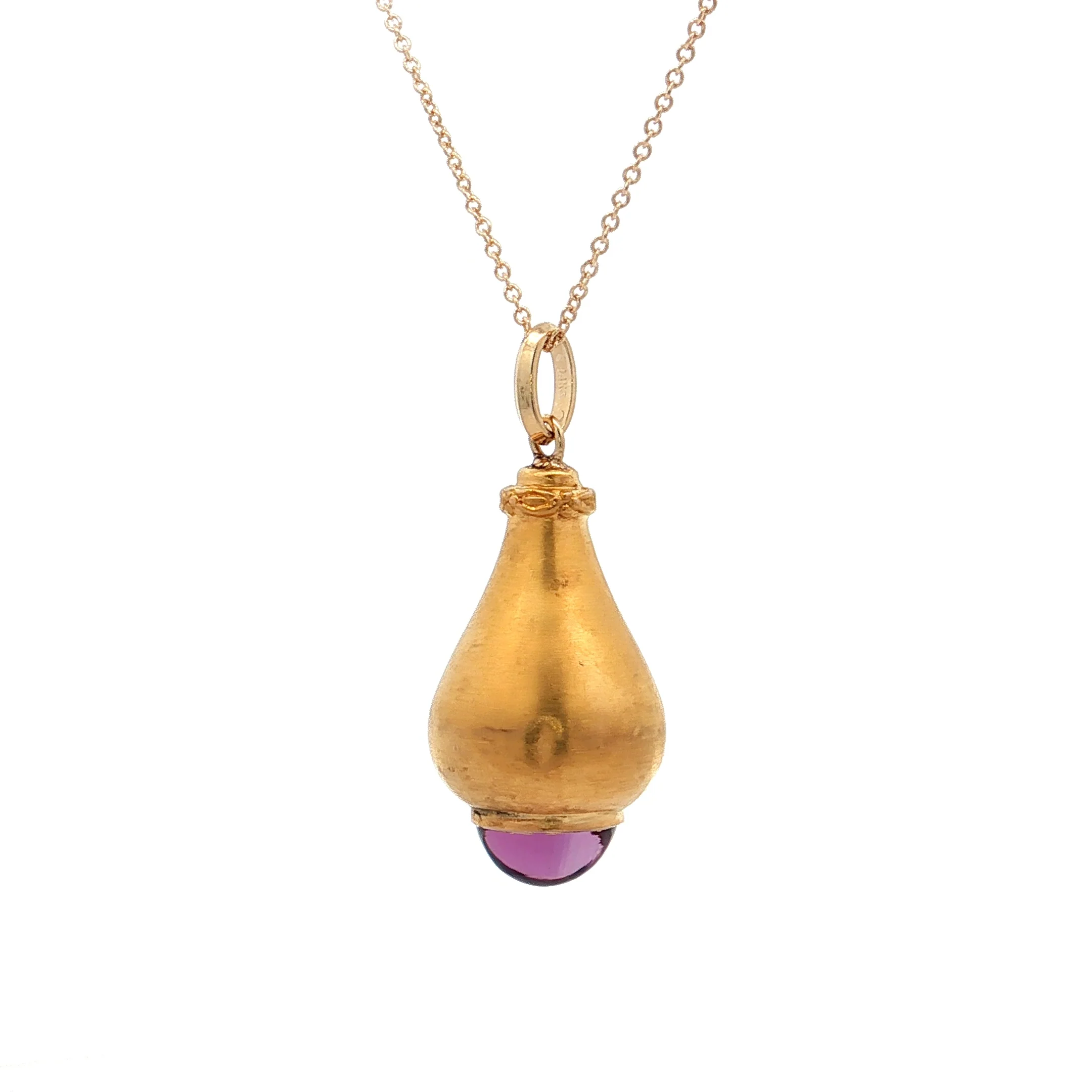3.37 Antique Victorian Amethyst Pendant Necklace 14k - Image 3