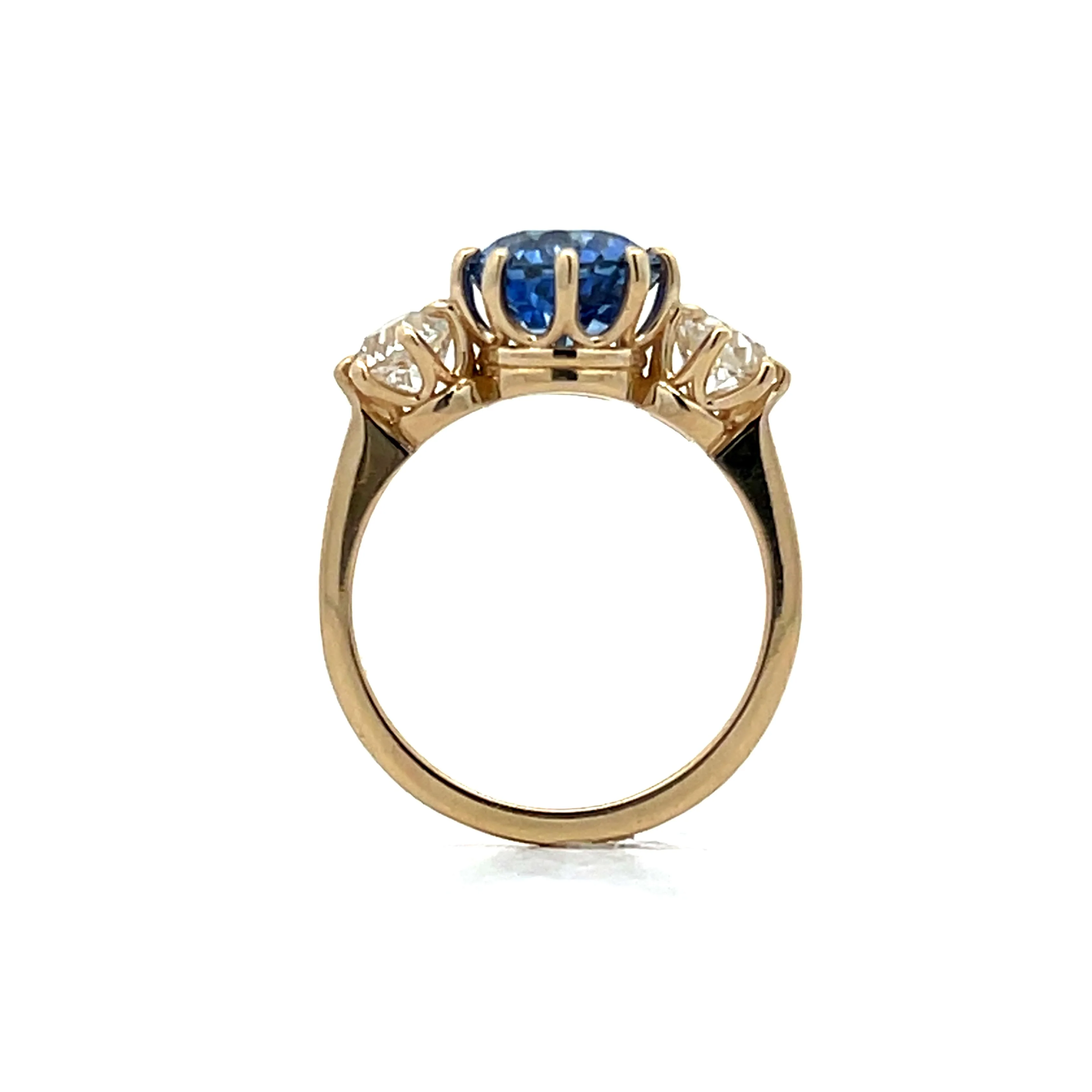 3.40 Cushion Ceylon Sapphire Engagement Ring in 14k - Image 4