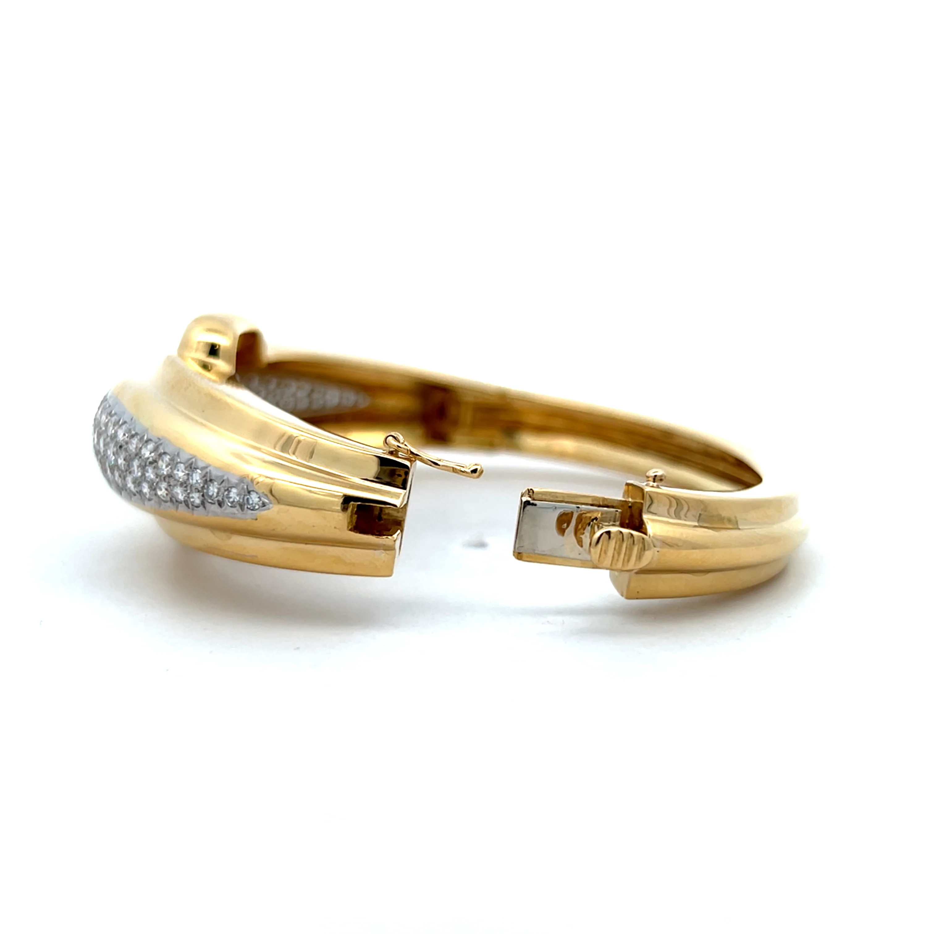 3.40 Diamond Statement Cuff Bracelet in Two-Tone 18k - Image 4