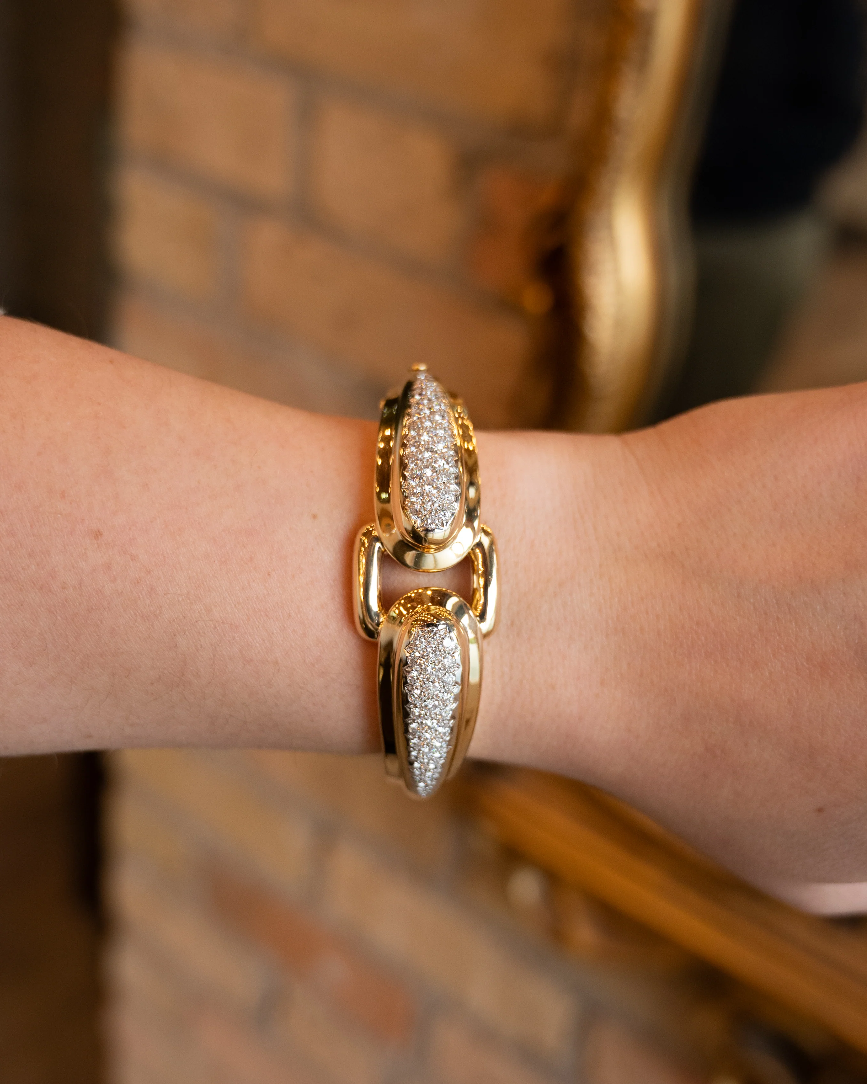 3.40 Diamond Statement Cuff Bracelet in Two-Tone 18k - Image 6