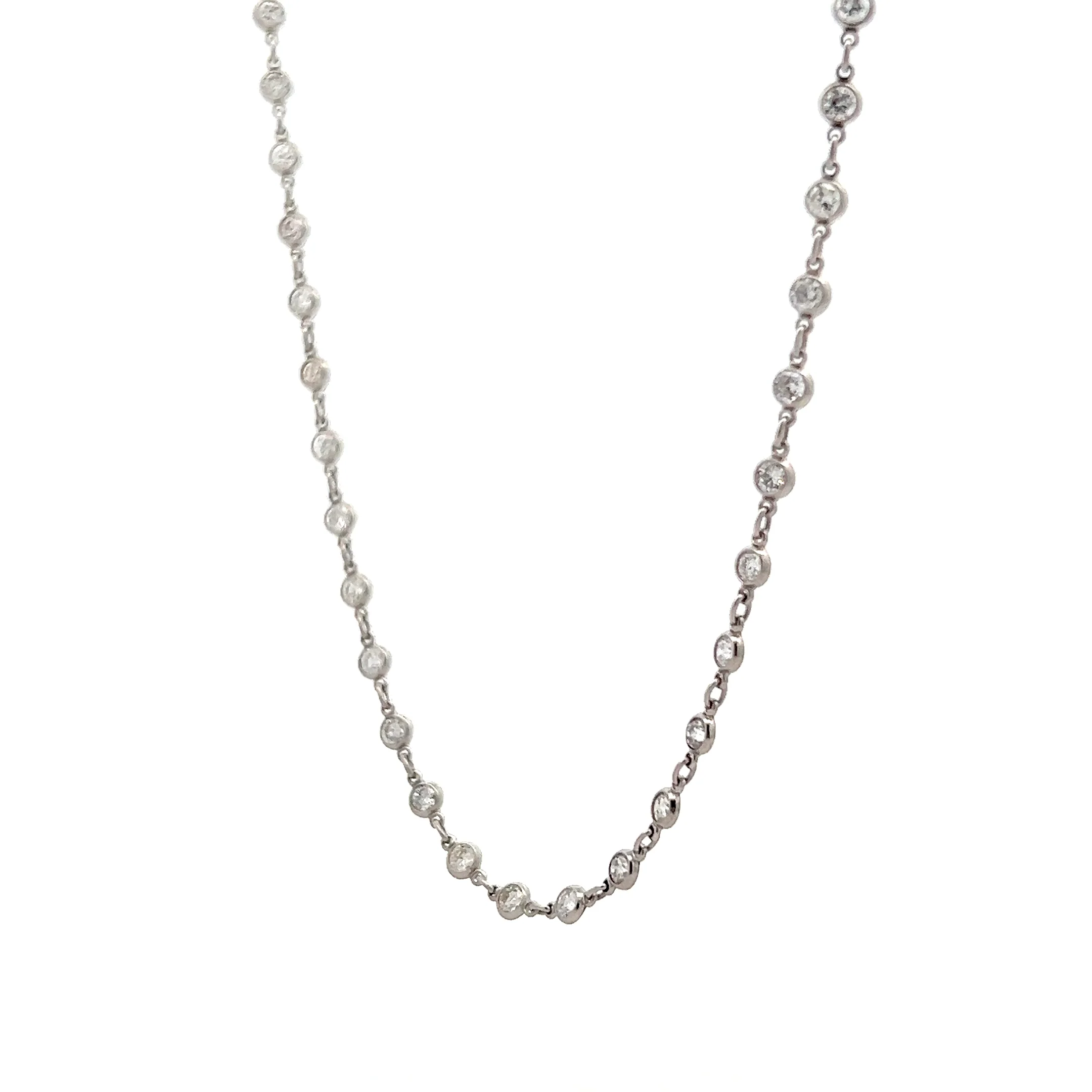 3.45 Diamonds By The Yard Necklace in Platinum - Image 2