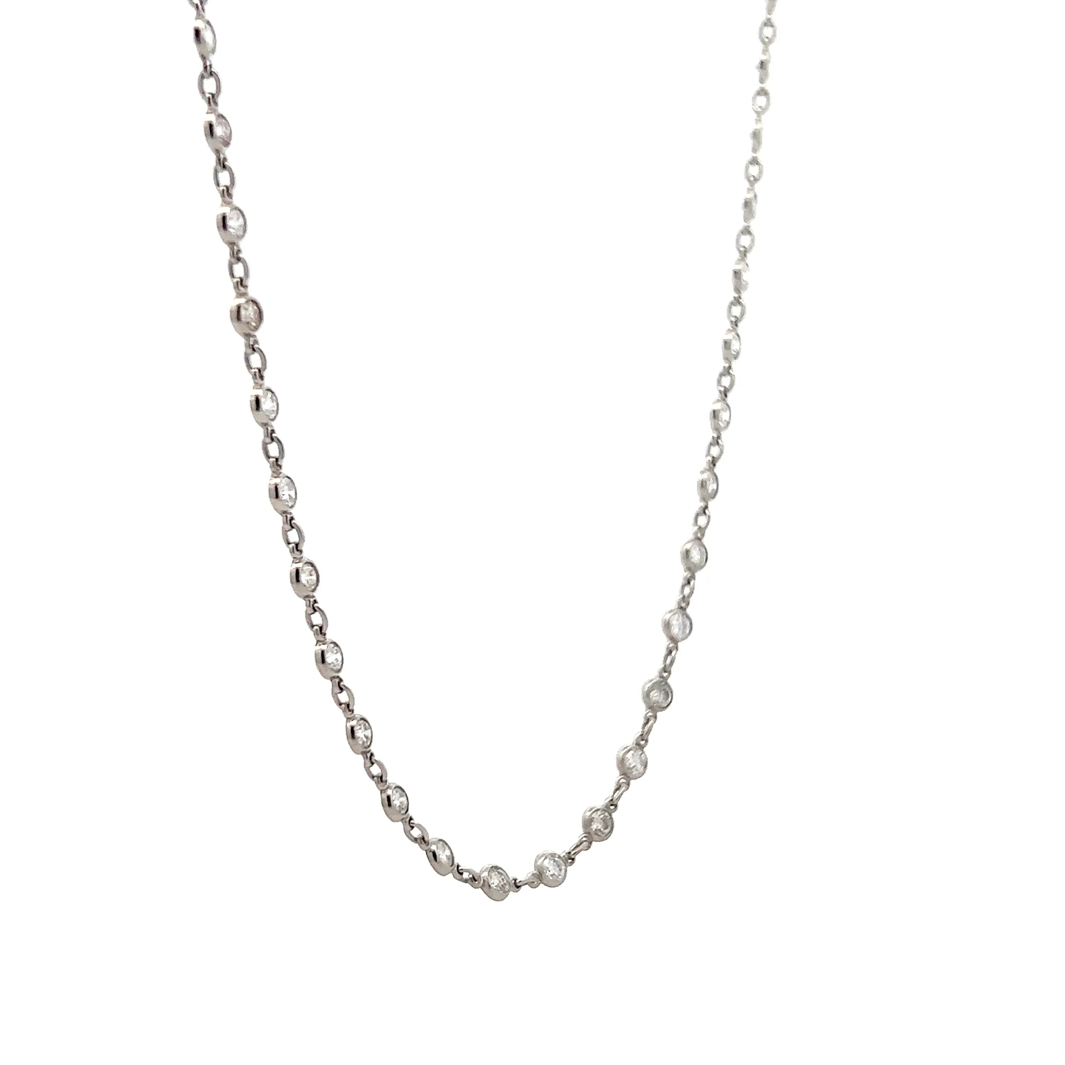 3.45 Diamonds By The Yard Necklace in Platinum - Image 3