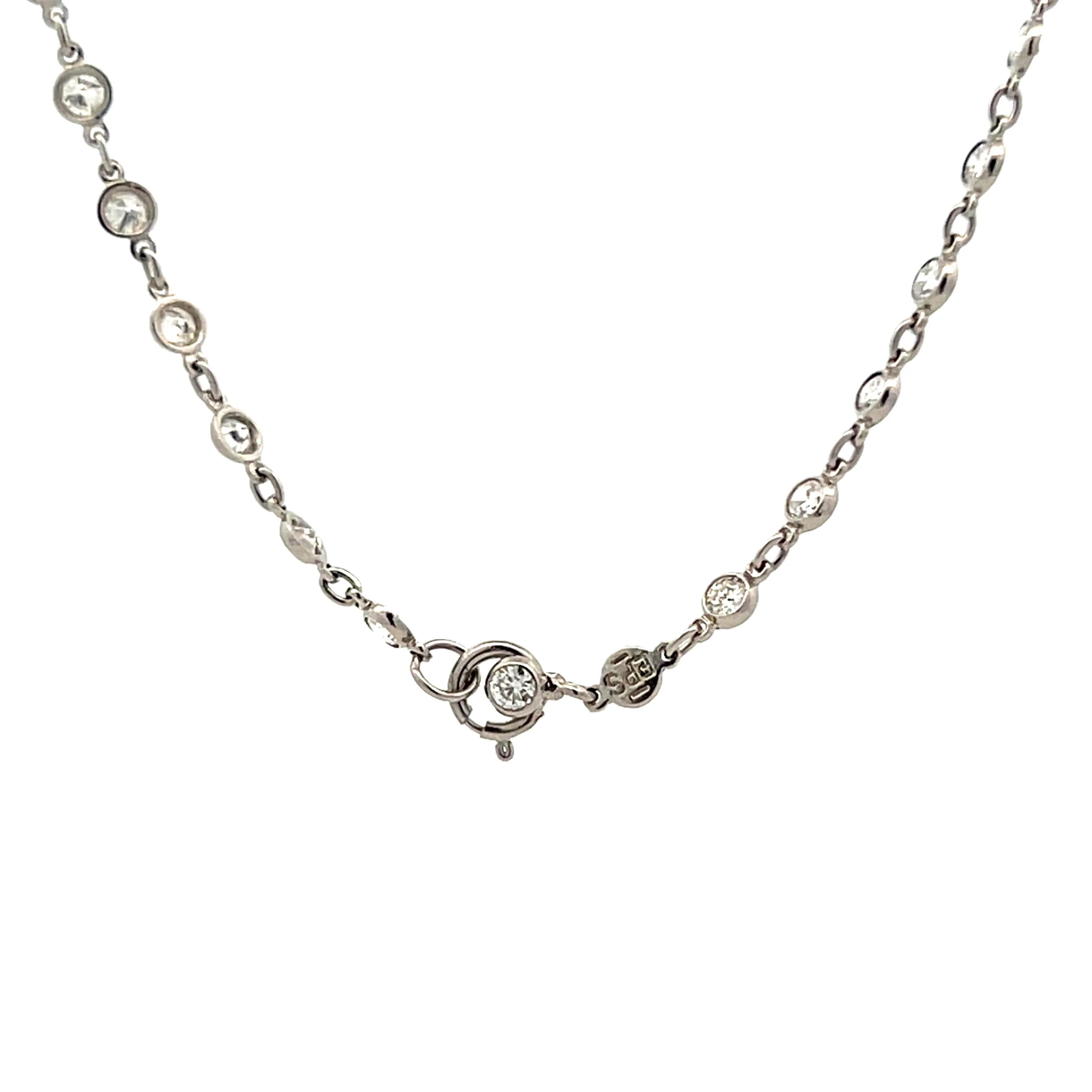 3.45 Diamonds By The Yard Necklace in Platinum - Image 4