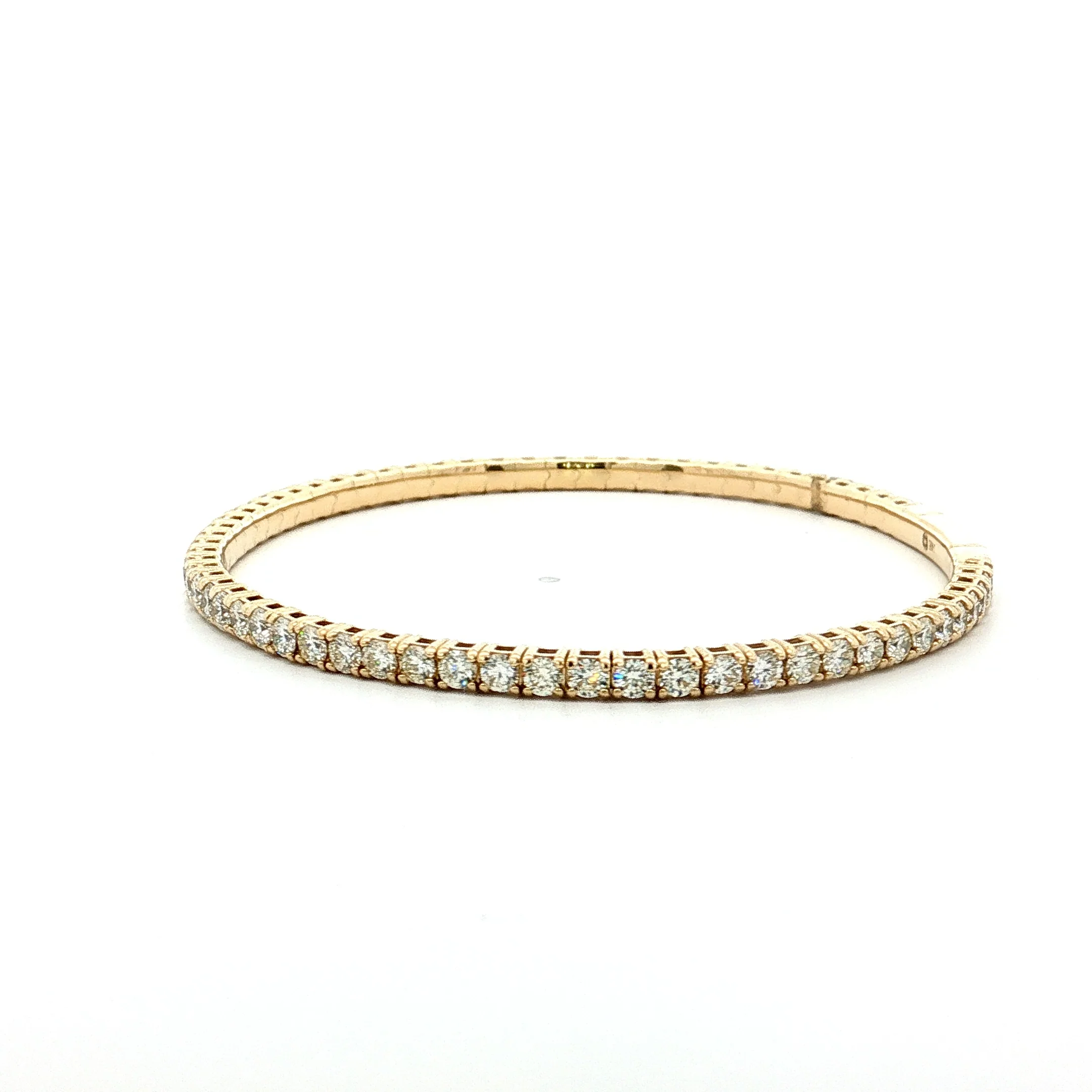 3.47 Diamond Bangle Bracelet 14k Yellow Gold - Image 2