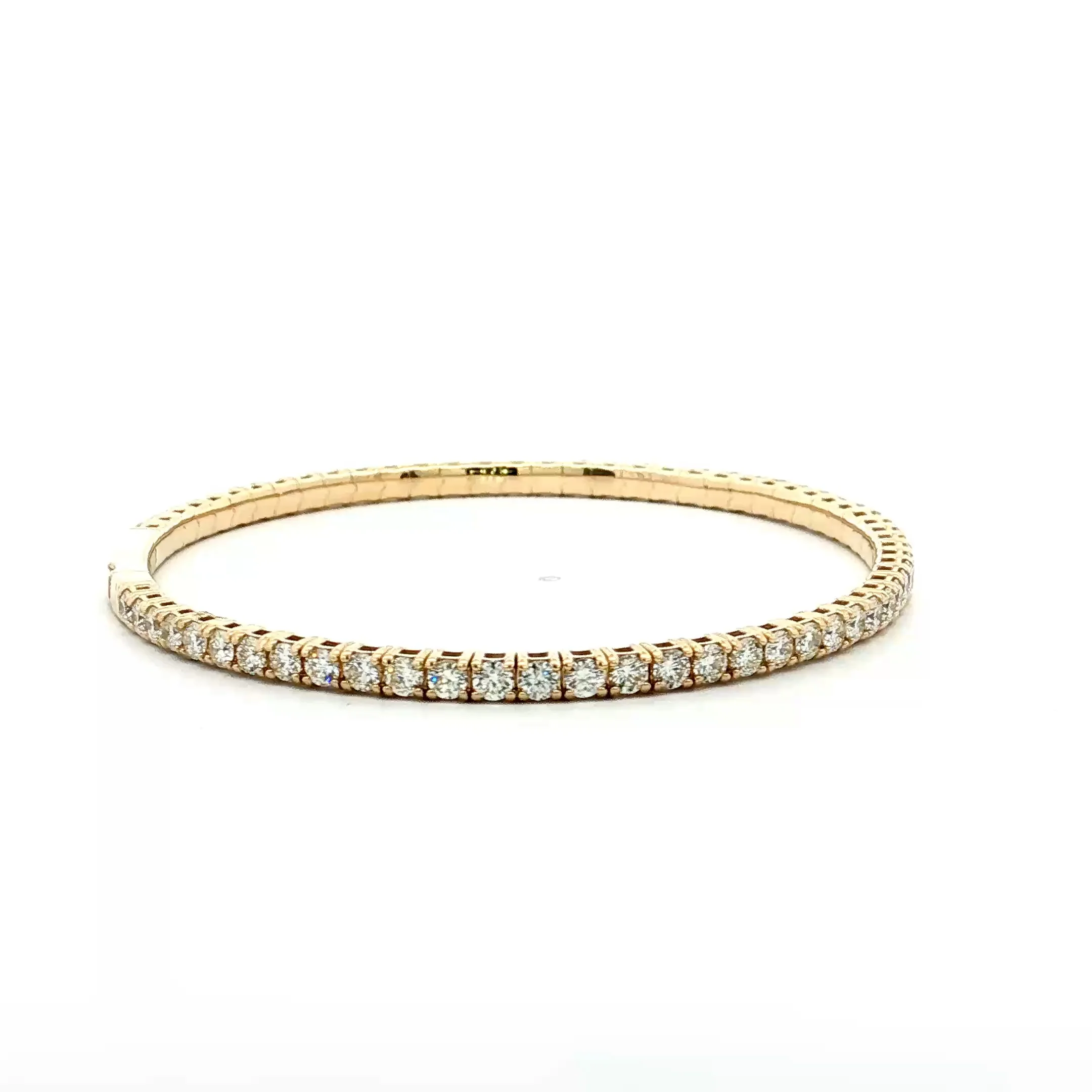 3.47 Diamond Bangle Bracelet 14k Yellow Gold - Image 3