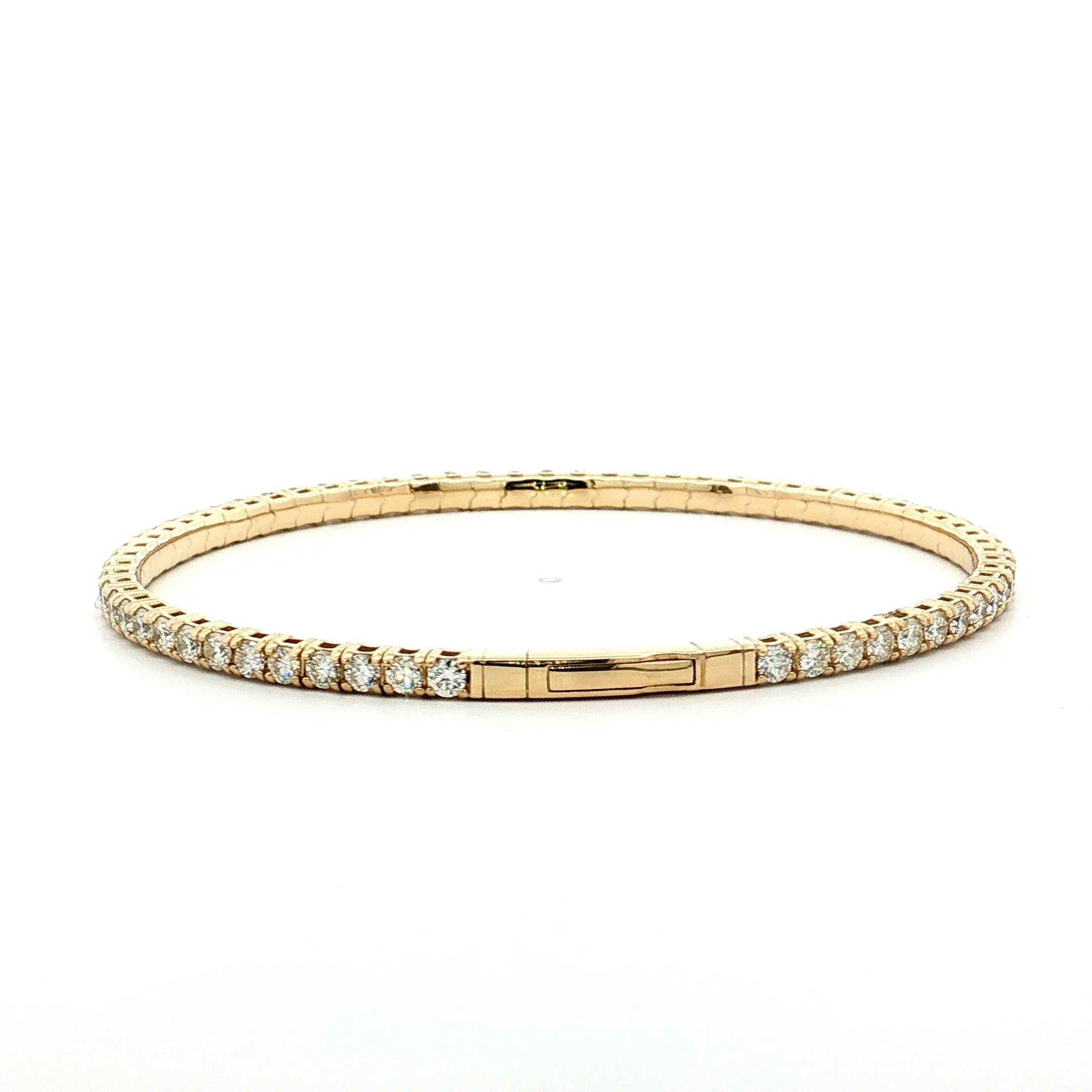 3.47 Diamond Bangle Bracelet 14k Yellow Gold - Image 4