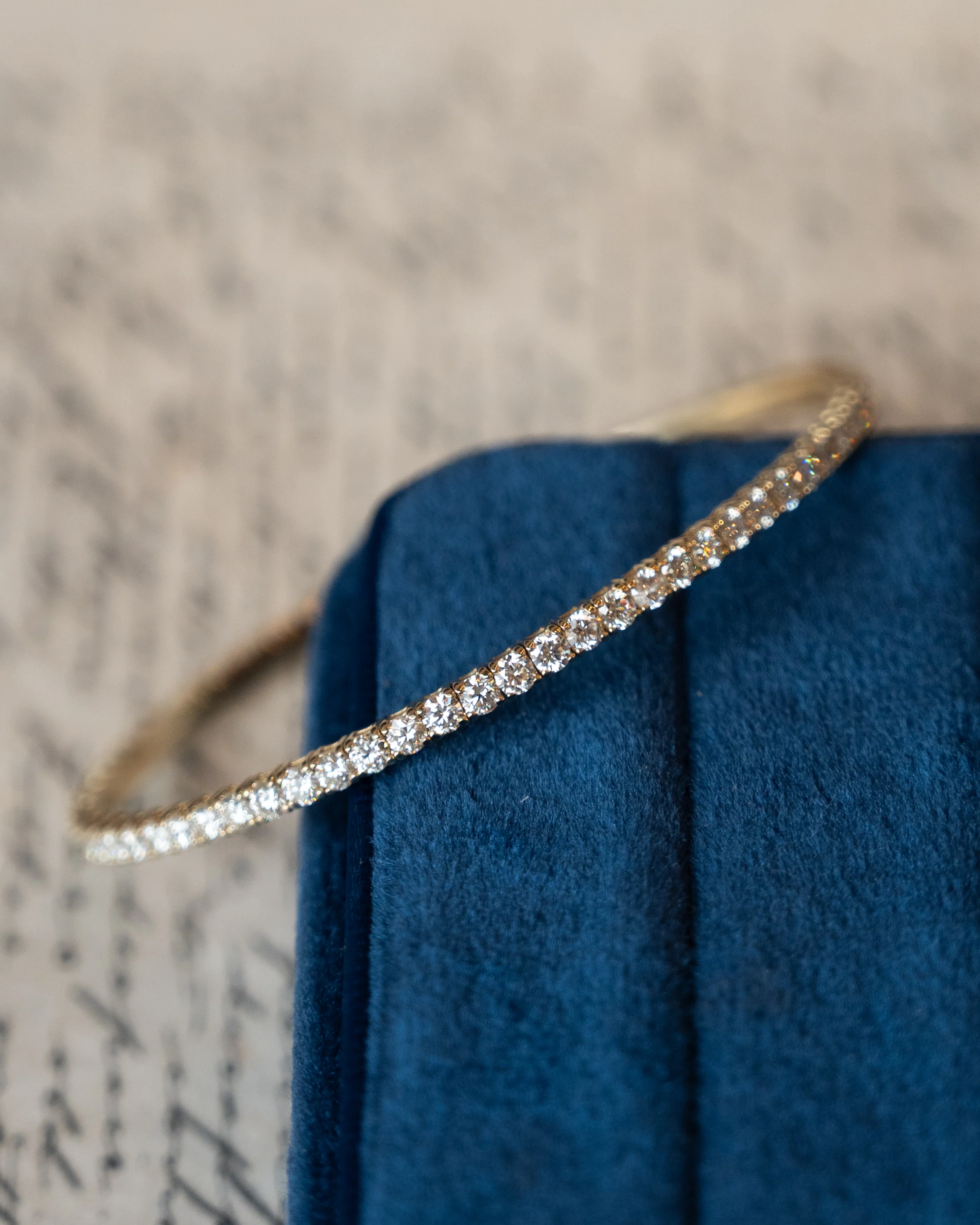 3.47 Diamond Bangle Bracelet 14k Yellow Gold - Image 5