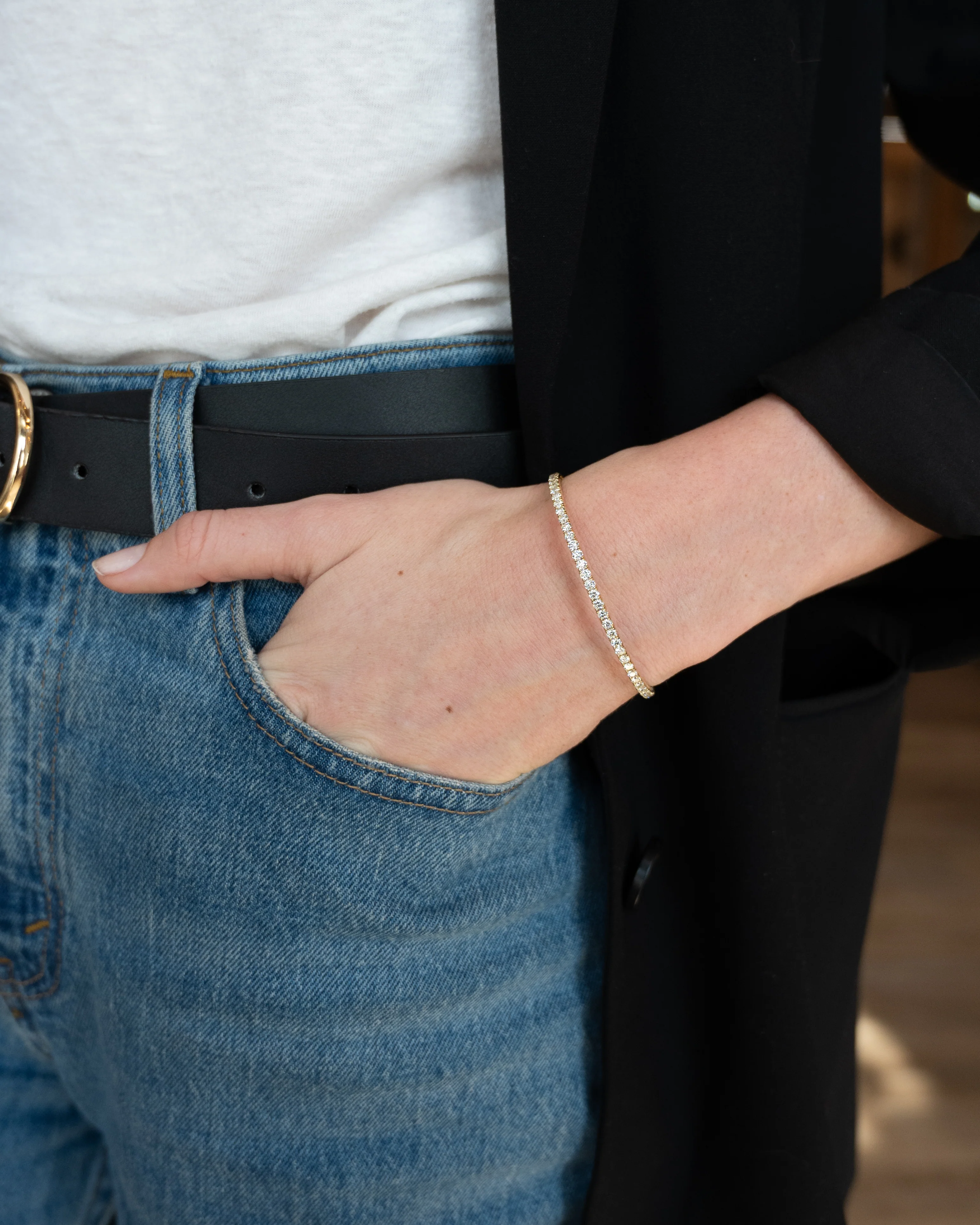 3.47 Diamond Bangle Bracelet 14k Yellow Gold - Image 6