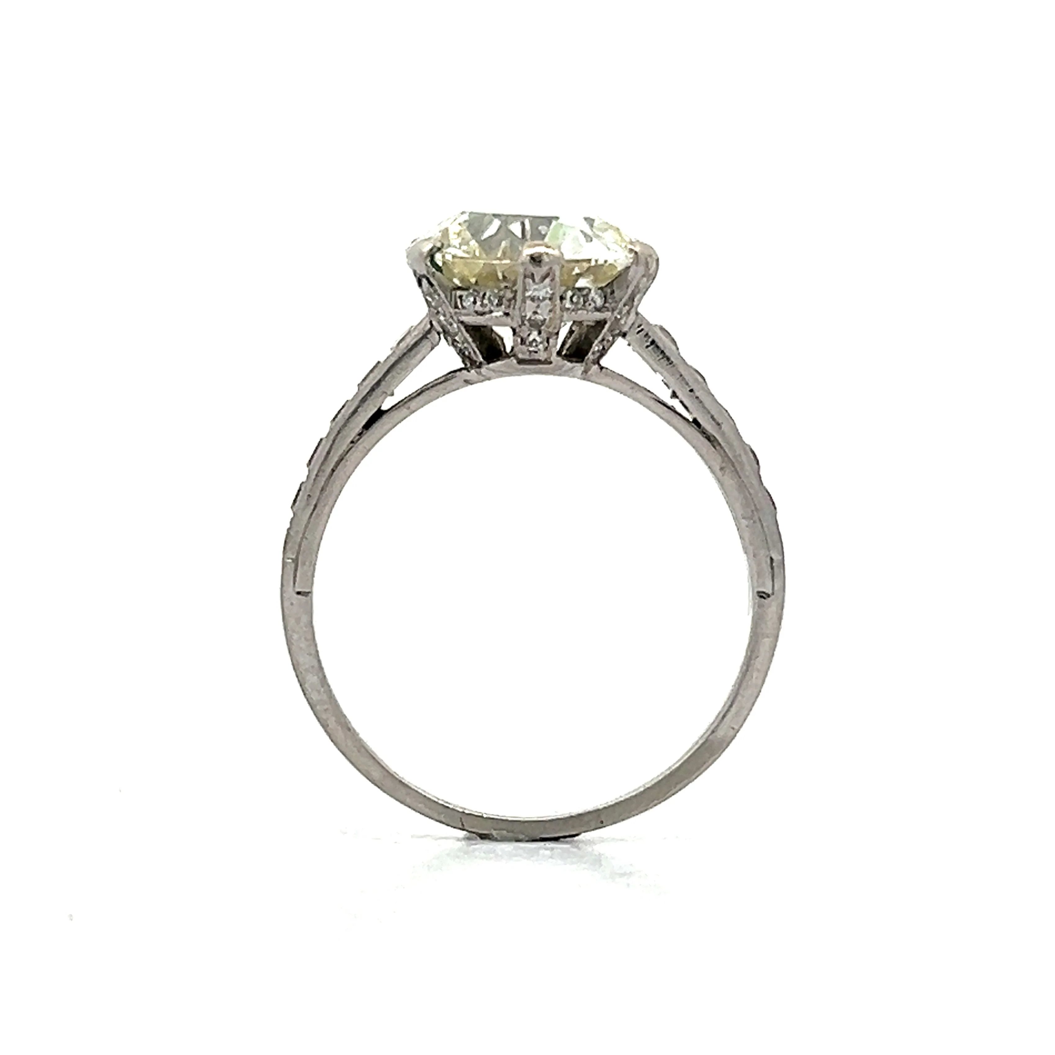 3.49 Vintage Deco Diamond Engagement Ring in Platinum - Image 4