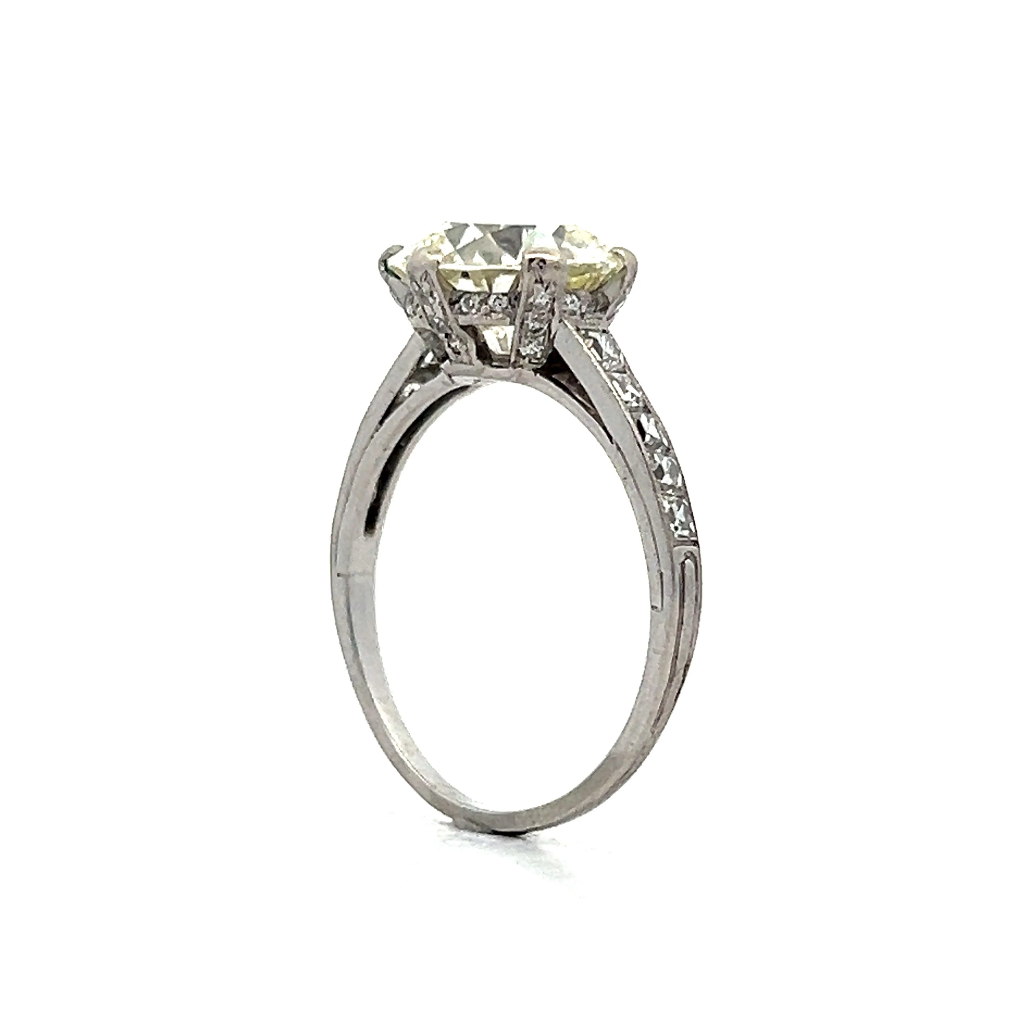 3.49 Vintage Deco Diamond Engagement Ring in Platinum - Image 5