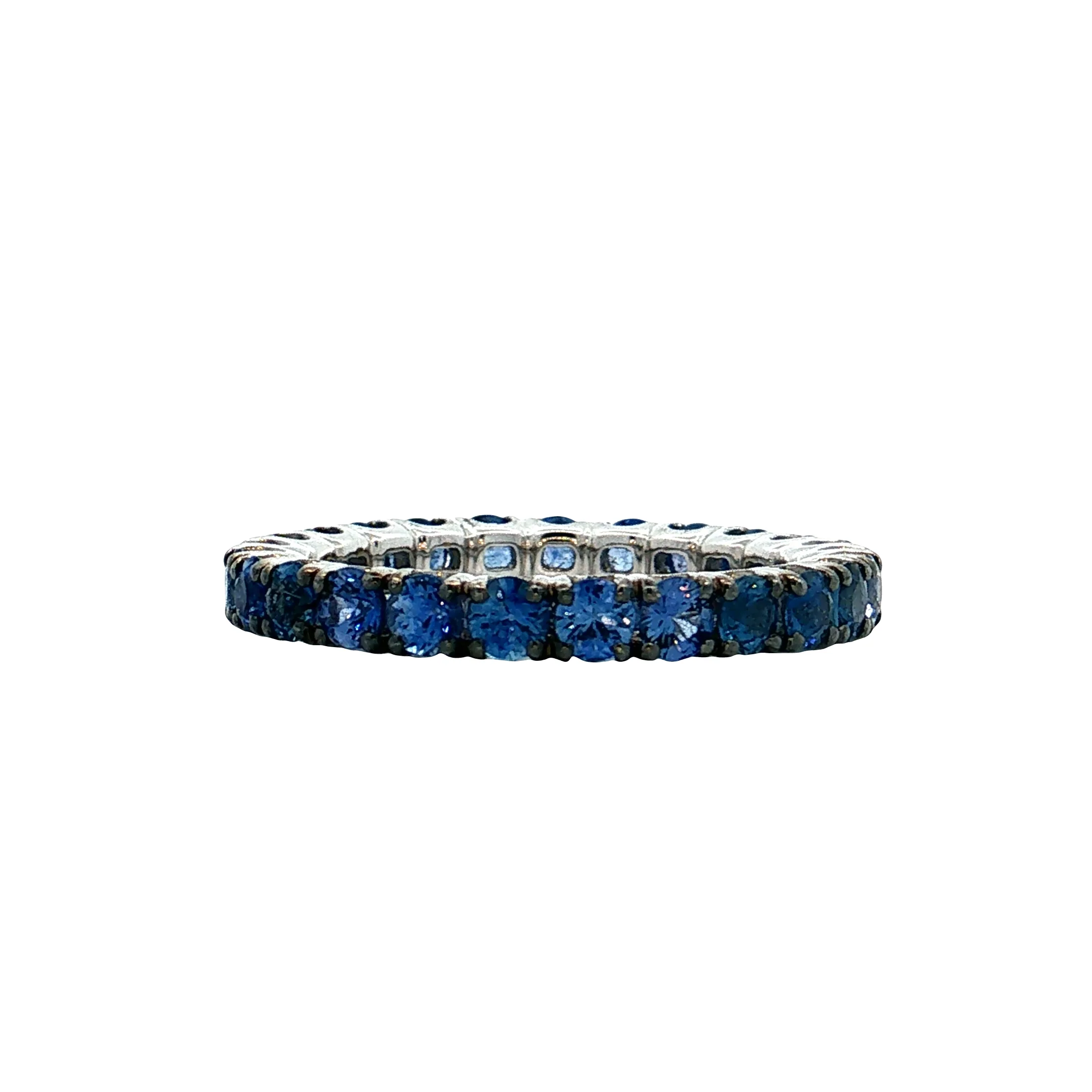 3.50 Blue Sapphire Eternity Band 14k White Gold - Image 2