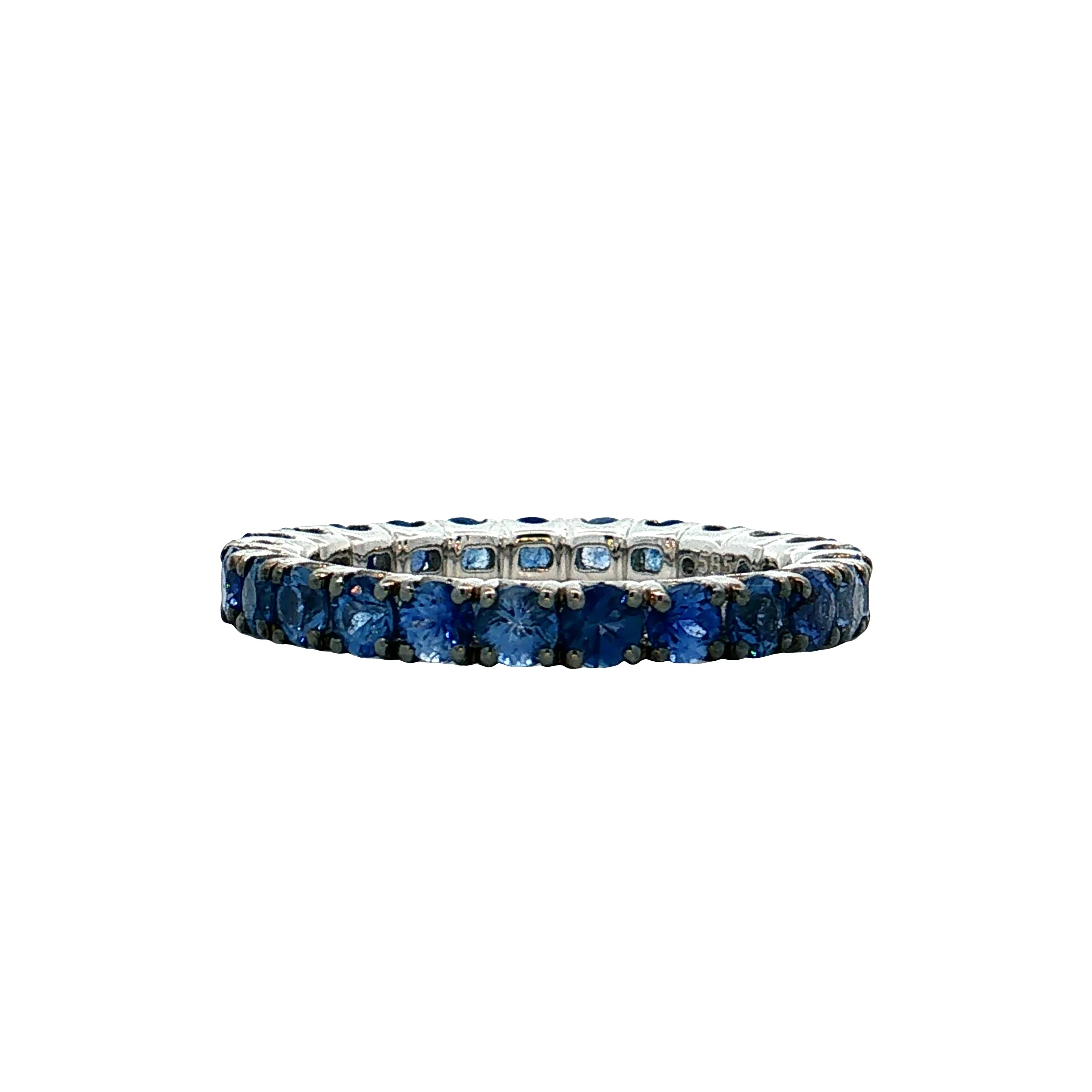 3.50 Blue Sapphire Eternity Band 14k White Gold - Image 3