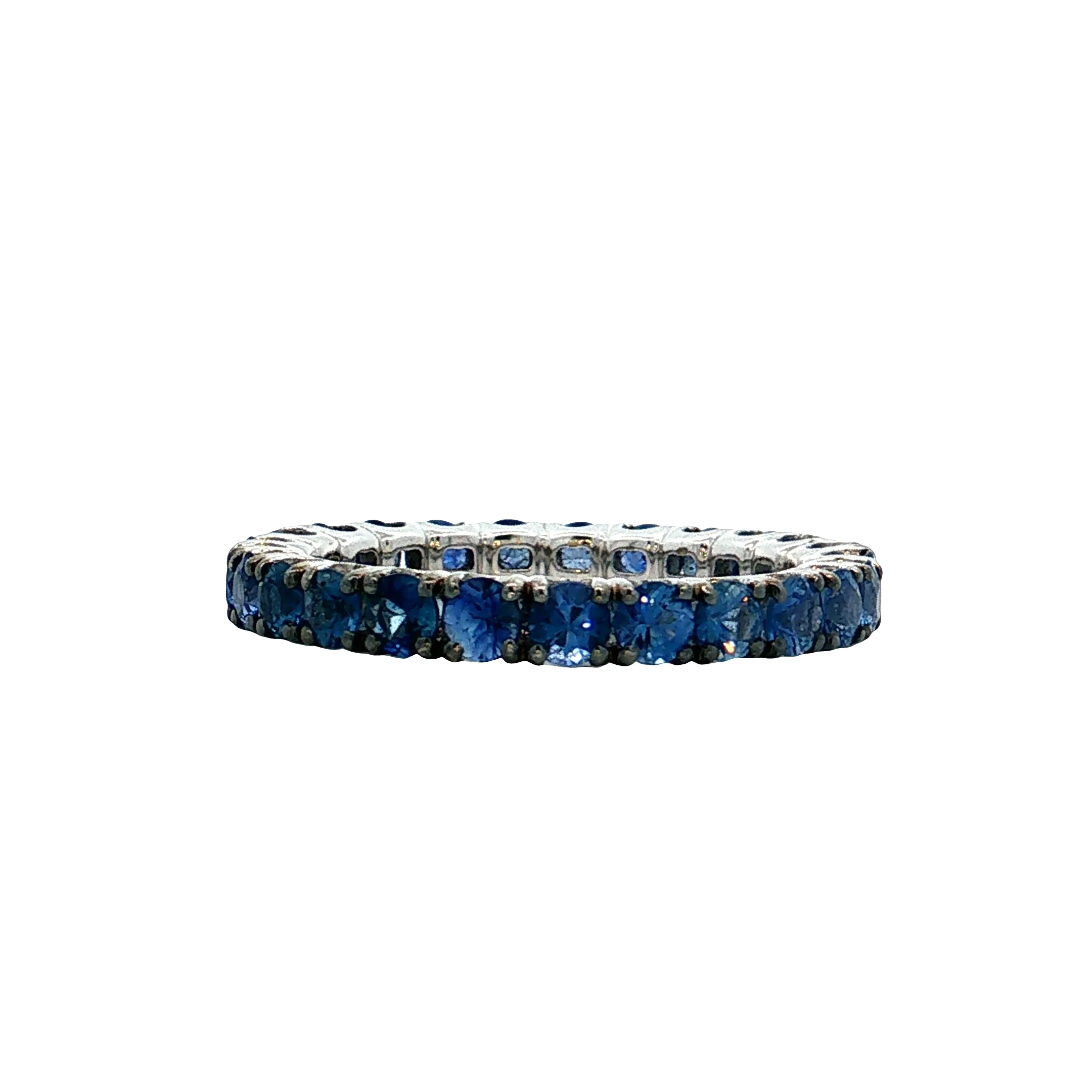 3.50 Blue Sapphire Eternity Band 14k White Gold - Image 4