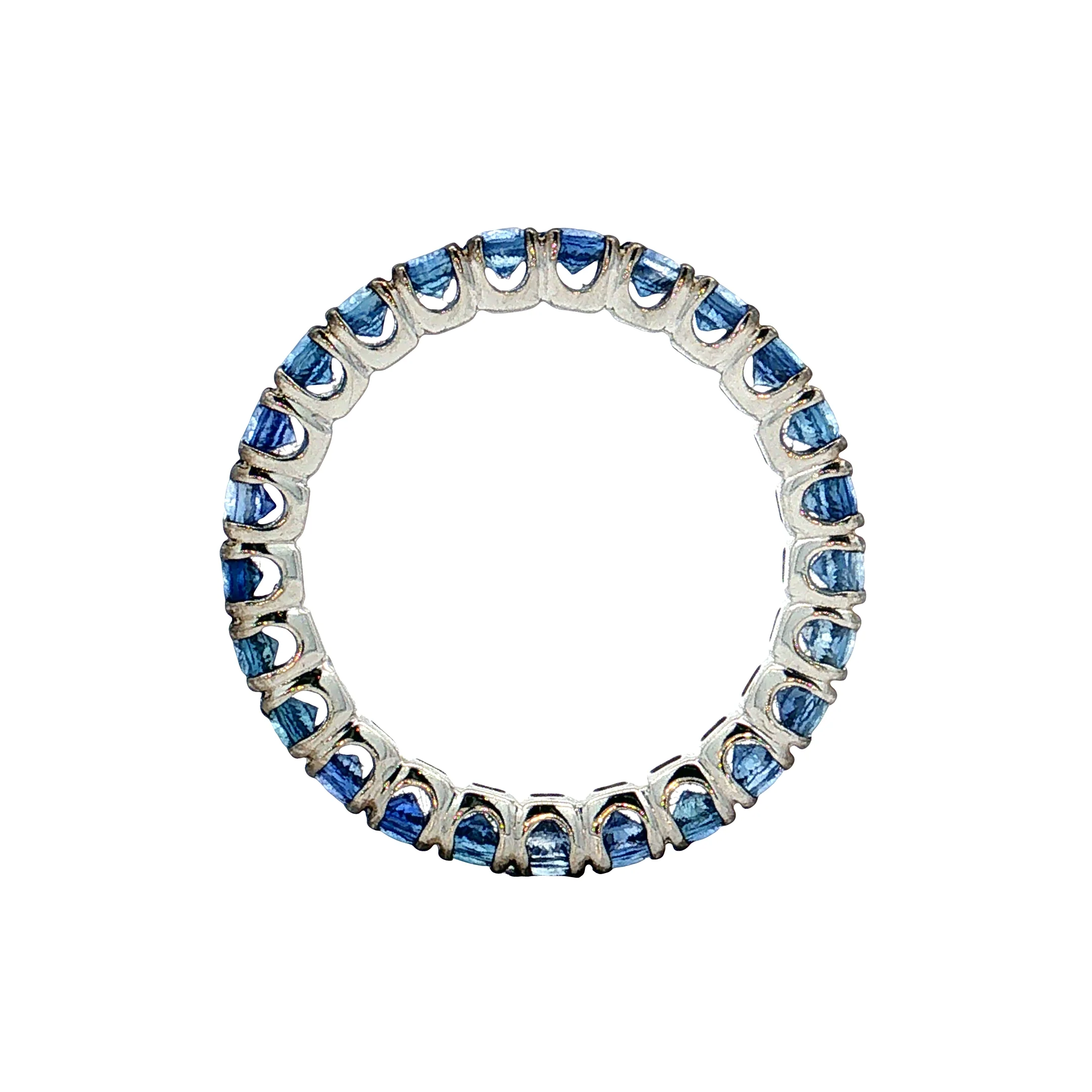 3.50 Blue Sapphire Eternity Band 14k White Gold - Image 5